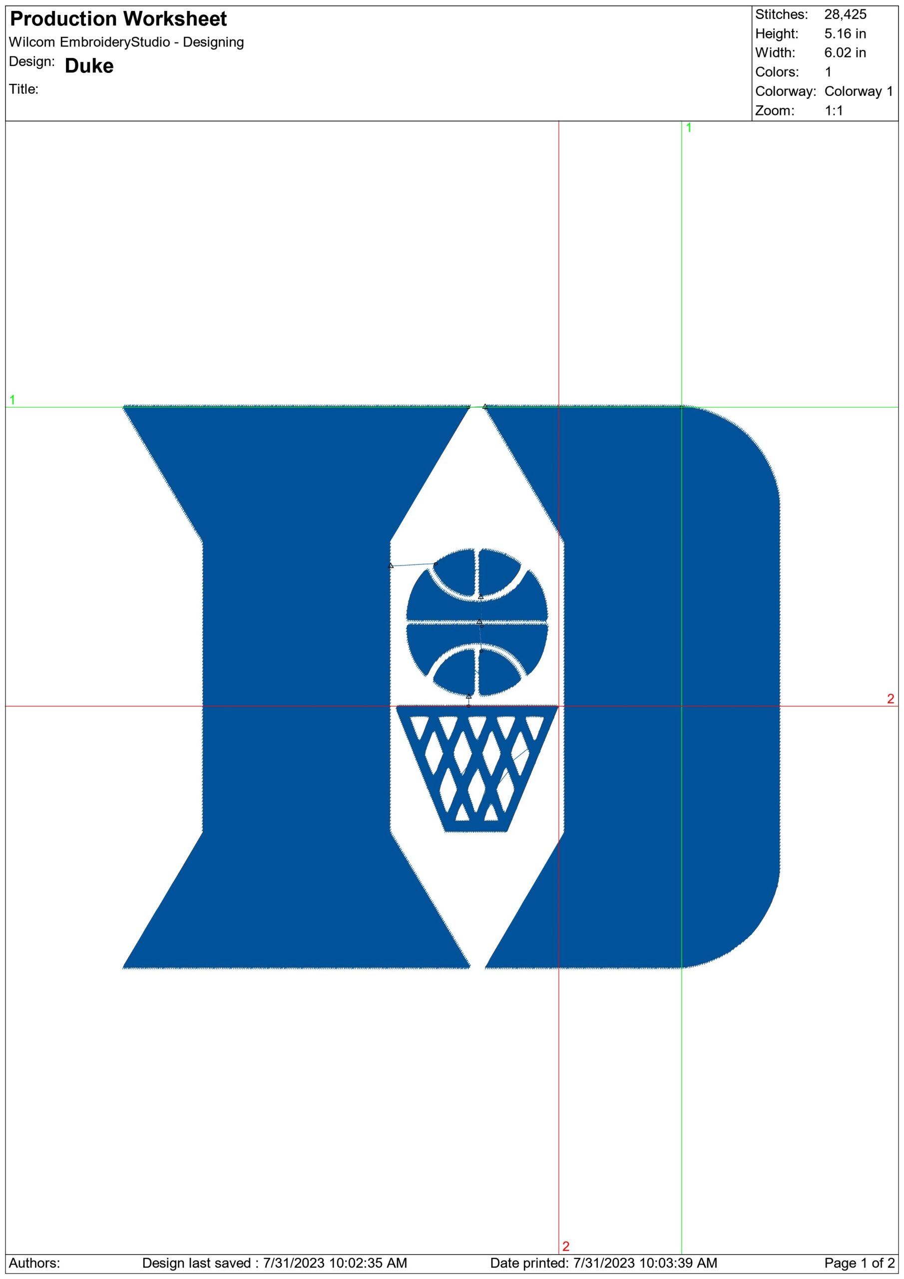 Duke embroidery design - Duke University Logo embroidery machine pattern embroidery file - instant download in a frame — view 2