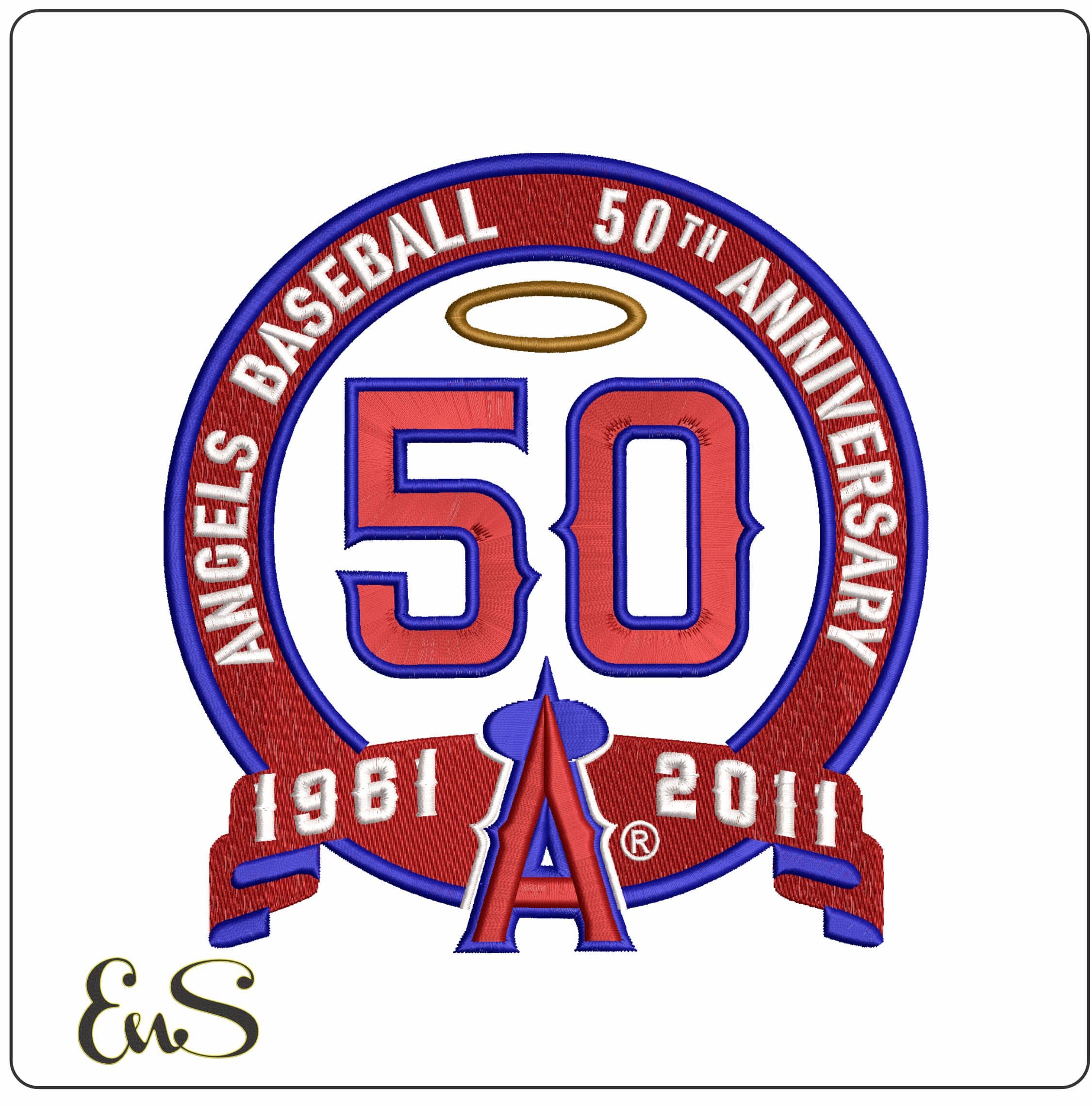 50 ANNIVERSARY ANGELS  - Elegant embroidery design file - instant download