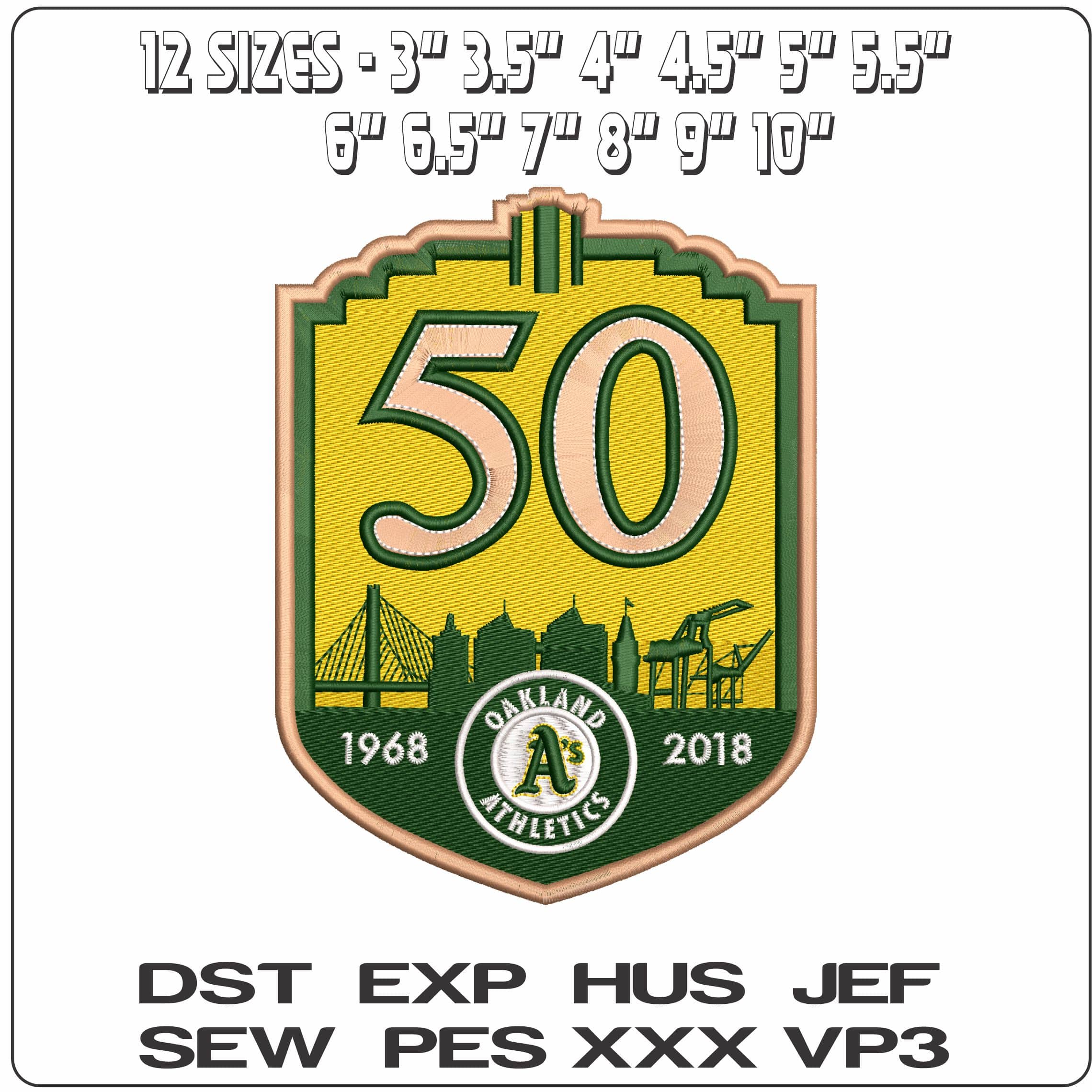 50 AÑOS OKLAND  - Elegant embroidery design file - instant download — view 2