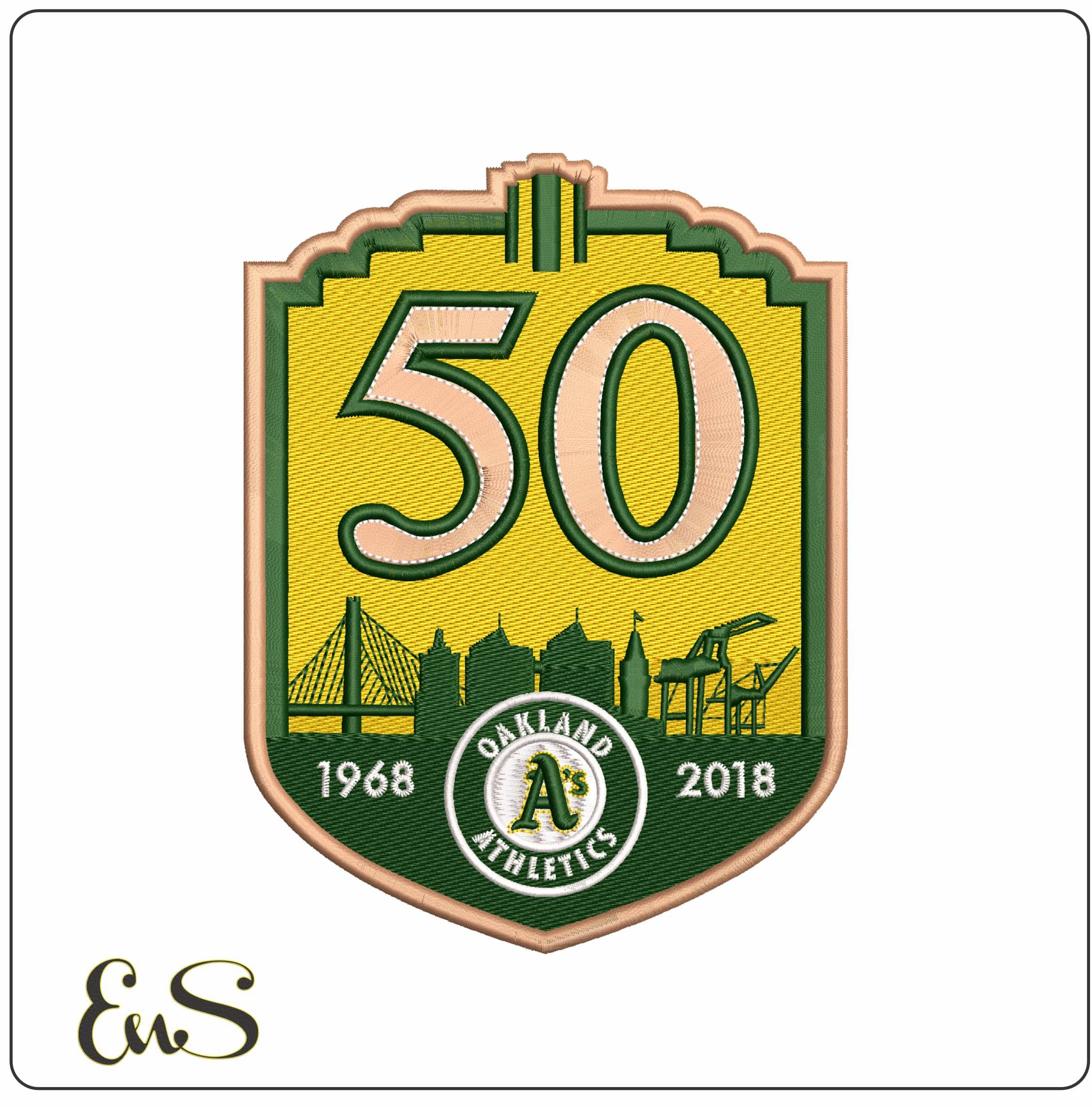 50 AÑOS OKLAND  - Elegant embroidery design file - instant download
