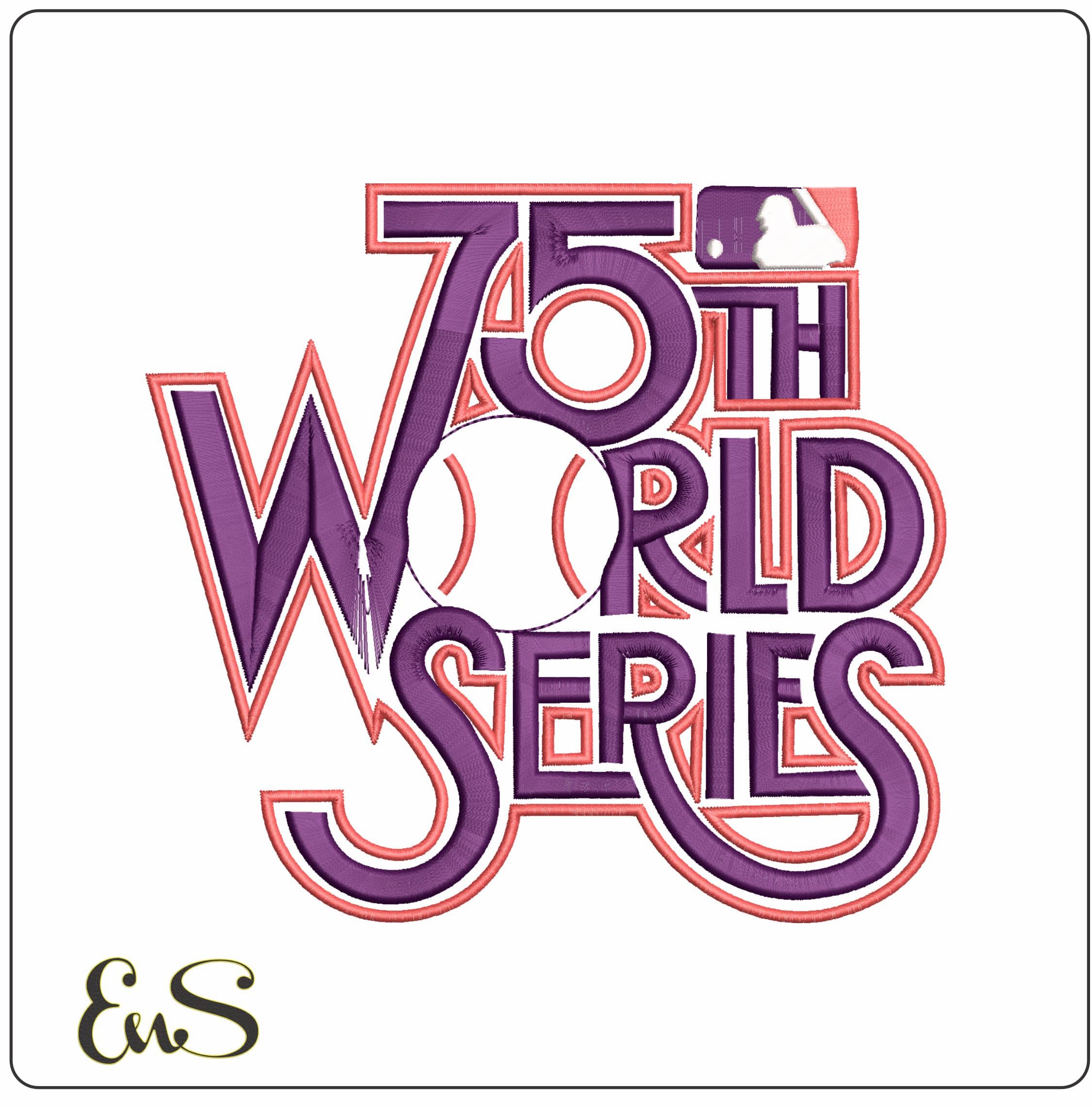 75 TH WORLD SERIES  - Elegant embroidery design file - instant download