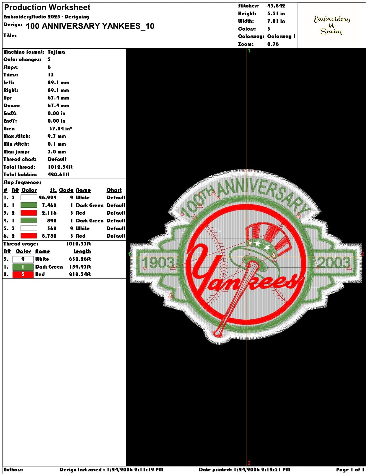 100 ANNIVERSARY YANKEES  - Elegant embroidery design file - instant download — view 3
