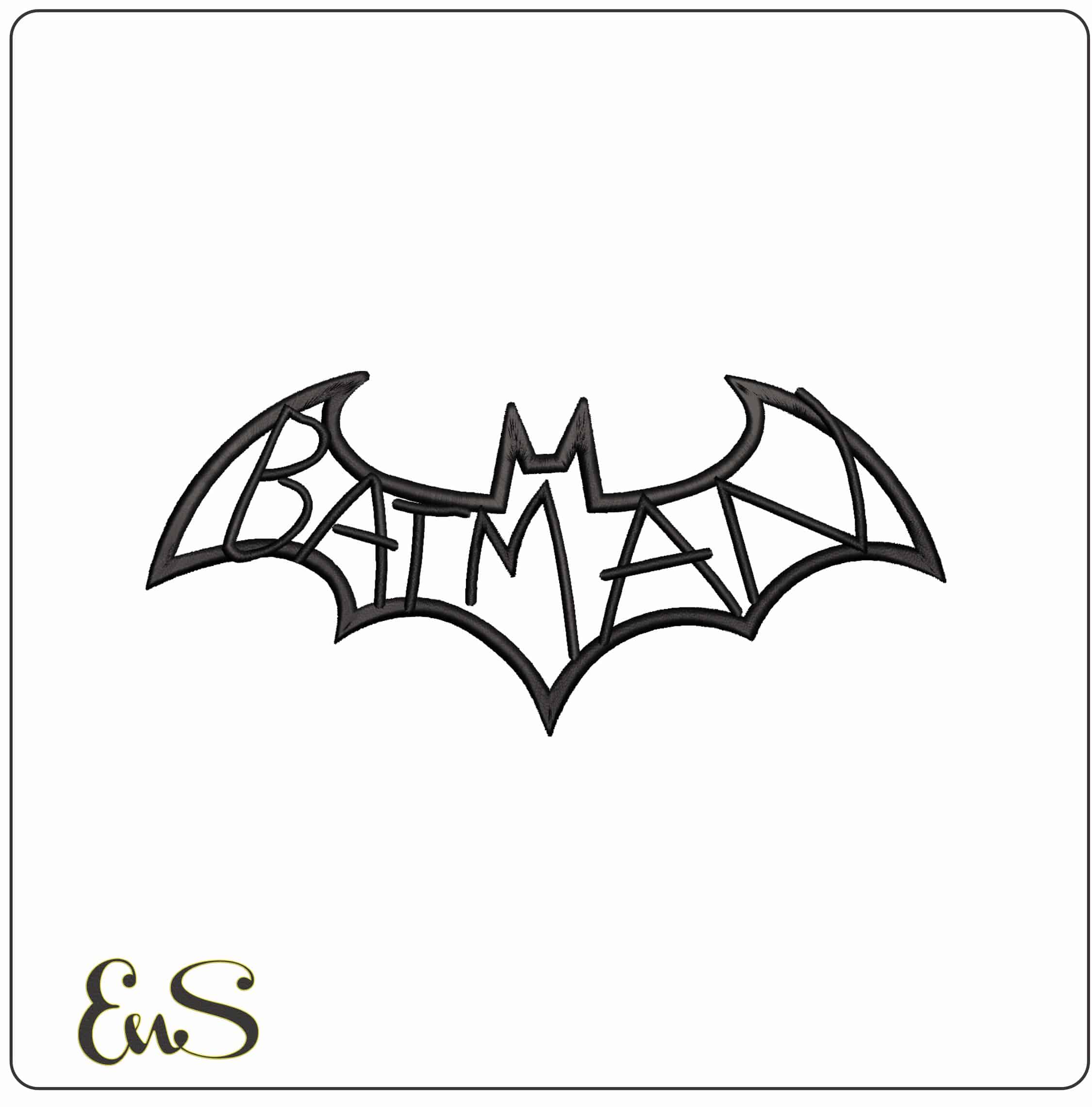 1970s Batman Logo  - Elegant embroidery design file - instant download