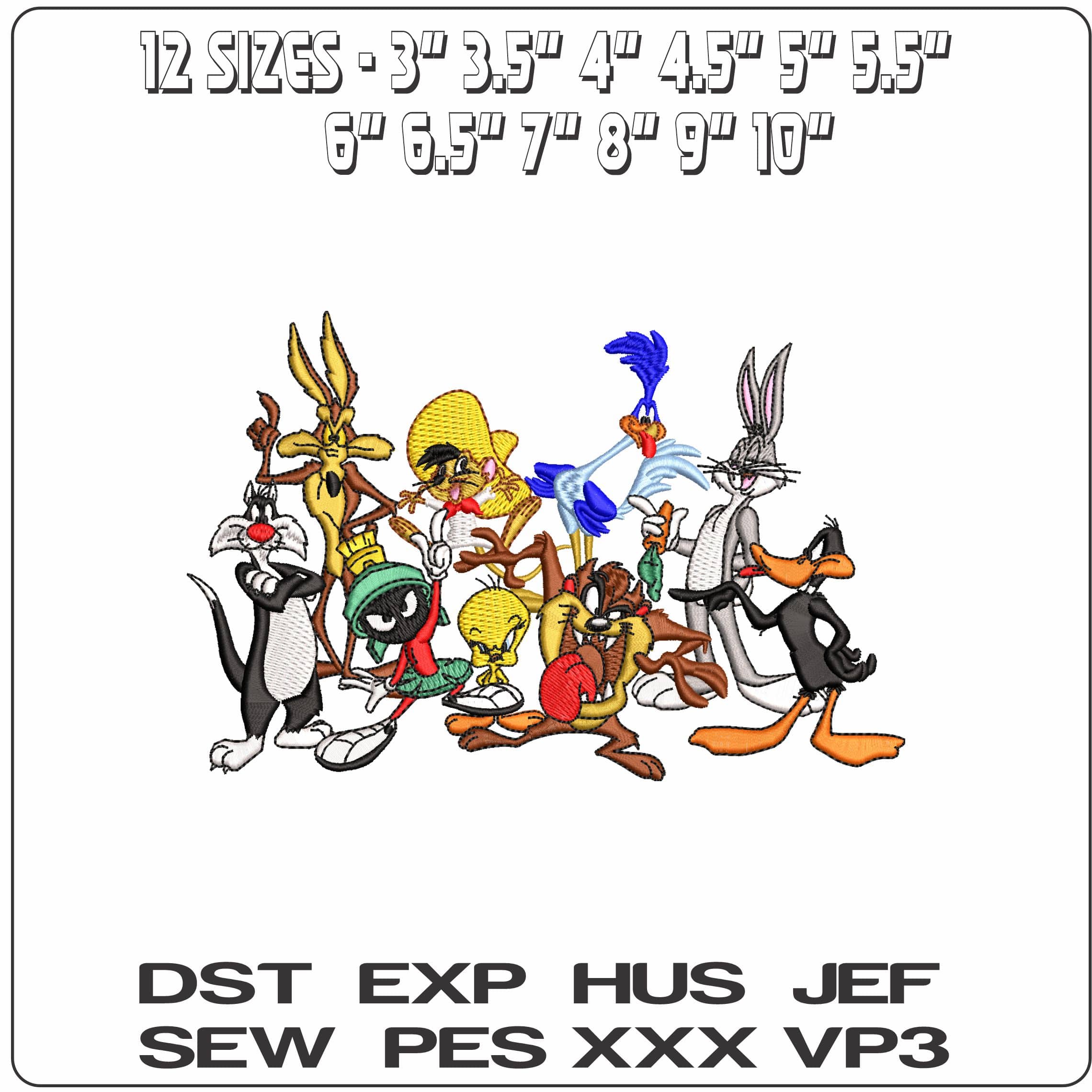 All Characters Looney Tunes  - Elegant embroidery design file - instant download — view 2