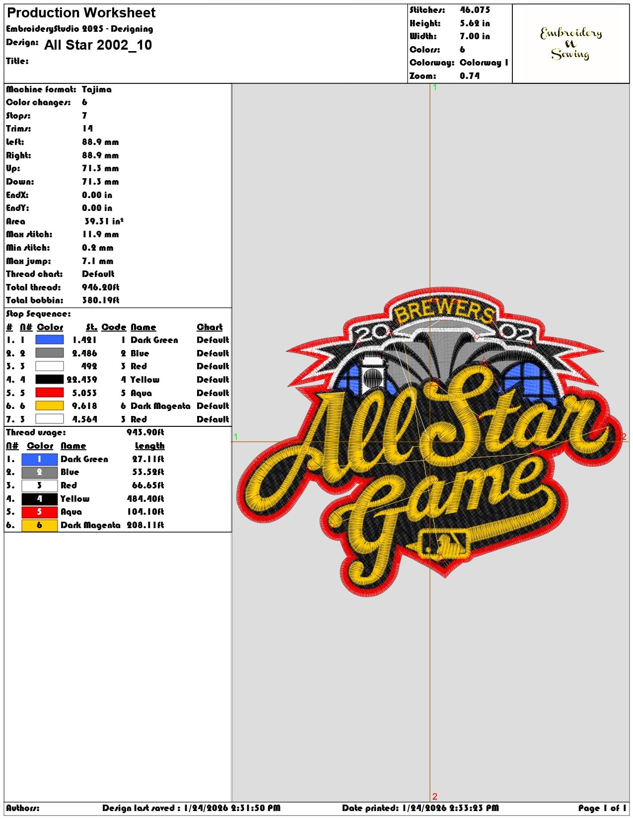 All Star 2002  - Elegant embroidery design file - instant download — view 3