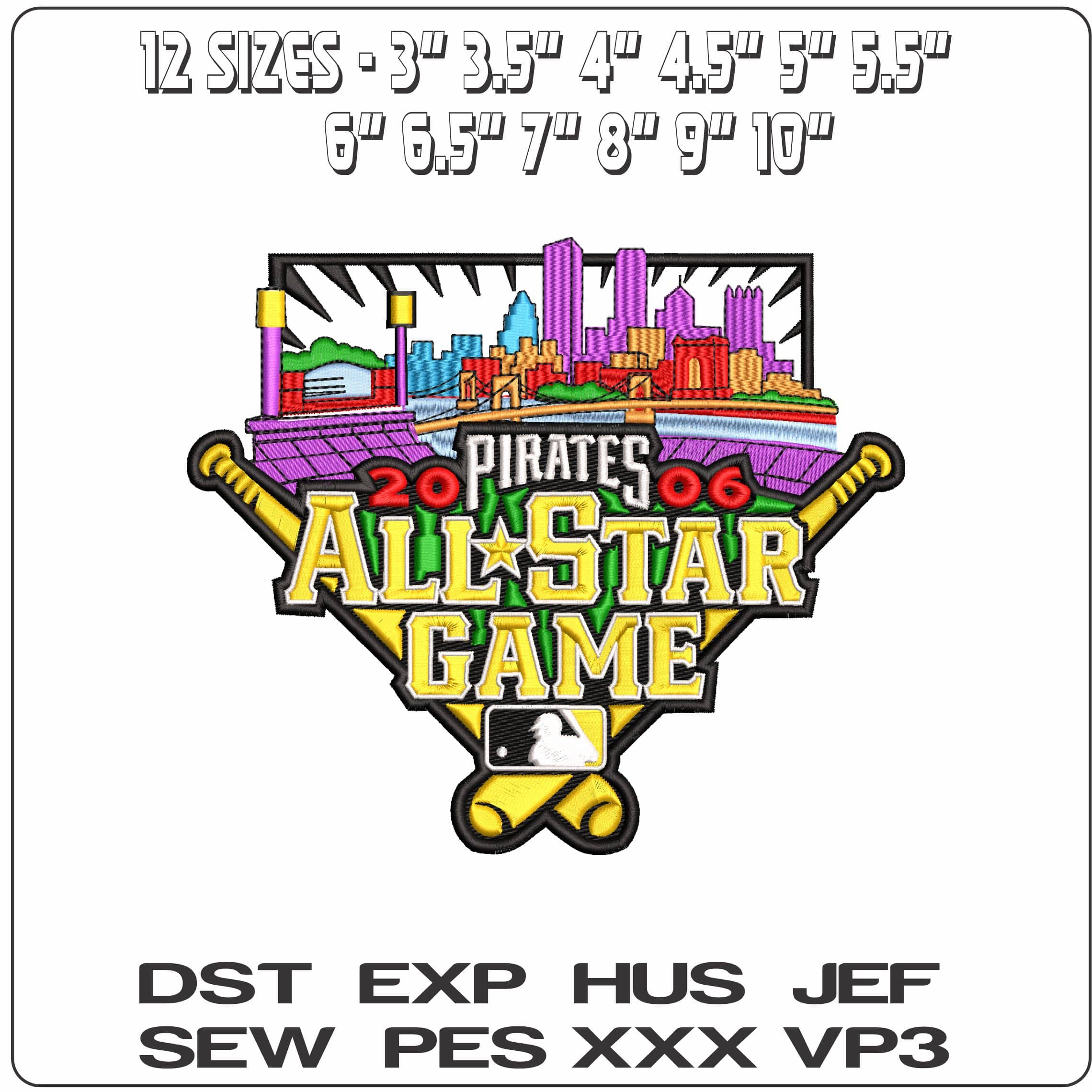 ALL STAR 2017 PIRATES (2)  - Elegant embroidery design file - instant download — view 2