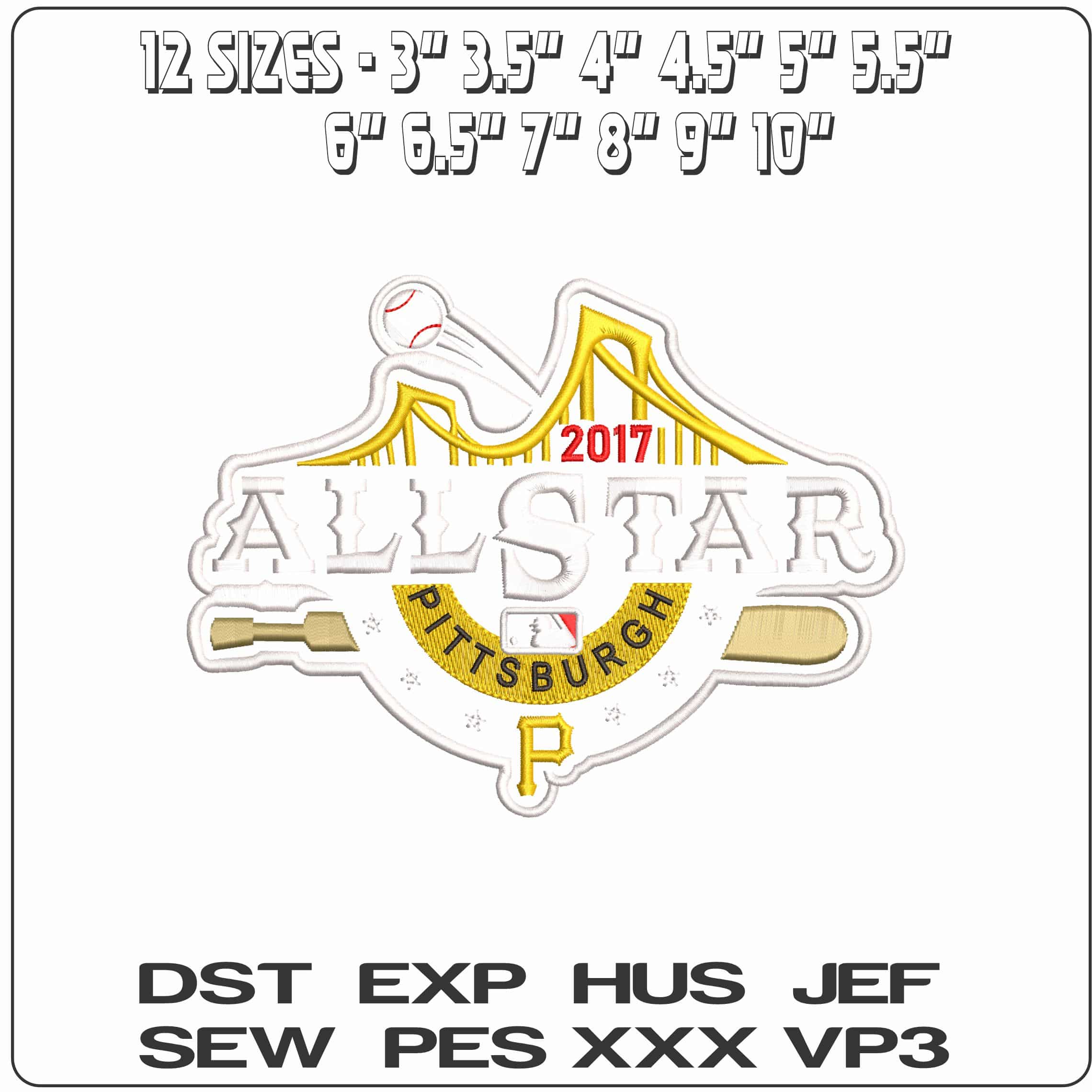 ALL STAR 2017 PIRATES2   - Elegant embroidery design file - instant download — view 2