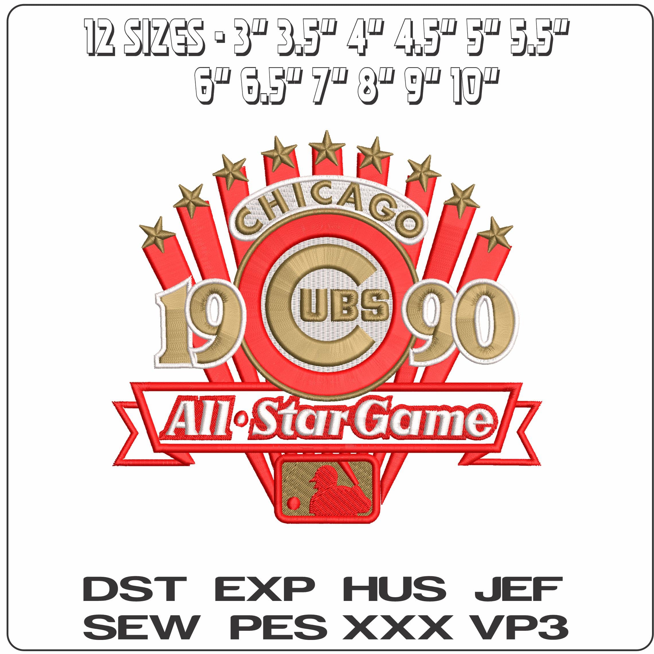 ALL STAR CUBS 1990   - Elegant embroidery design file - instant download — view 2