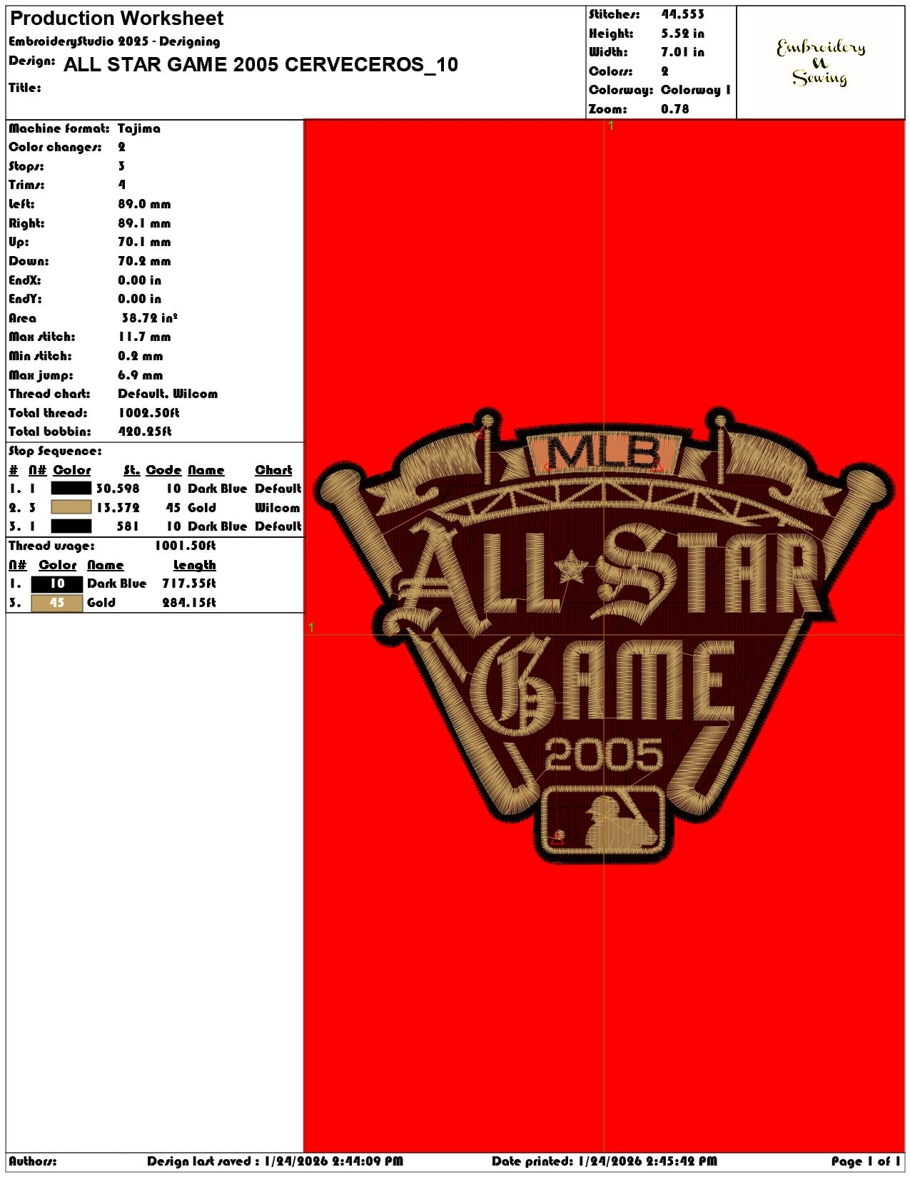 ALL STAR GAME 2005 CERVECEROS   - Elegant embroidery design file - instant download — view 3