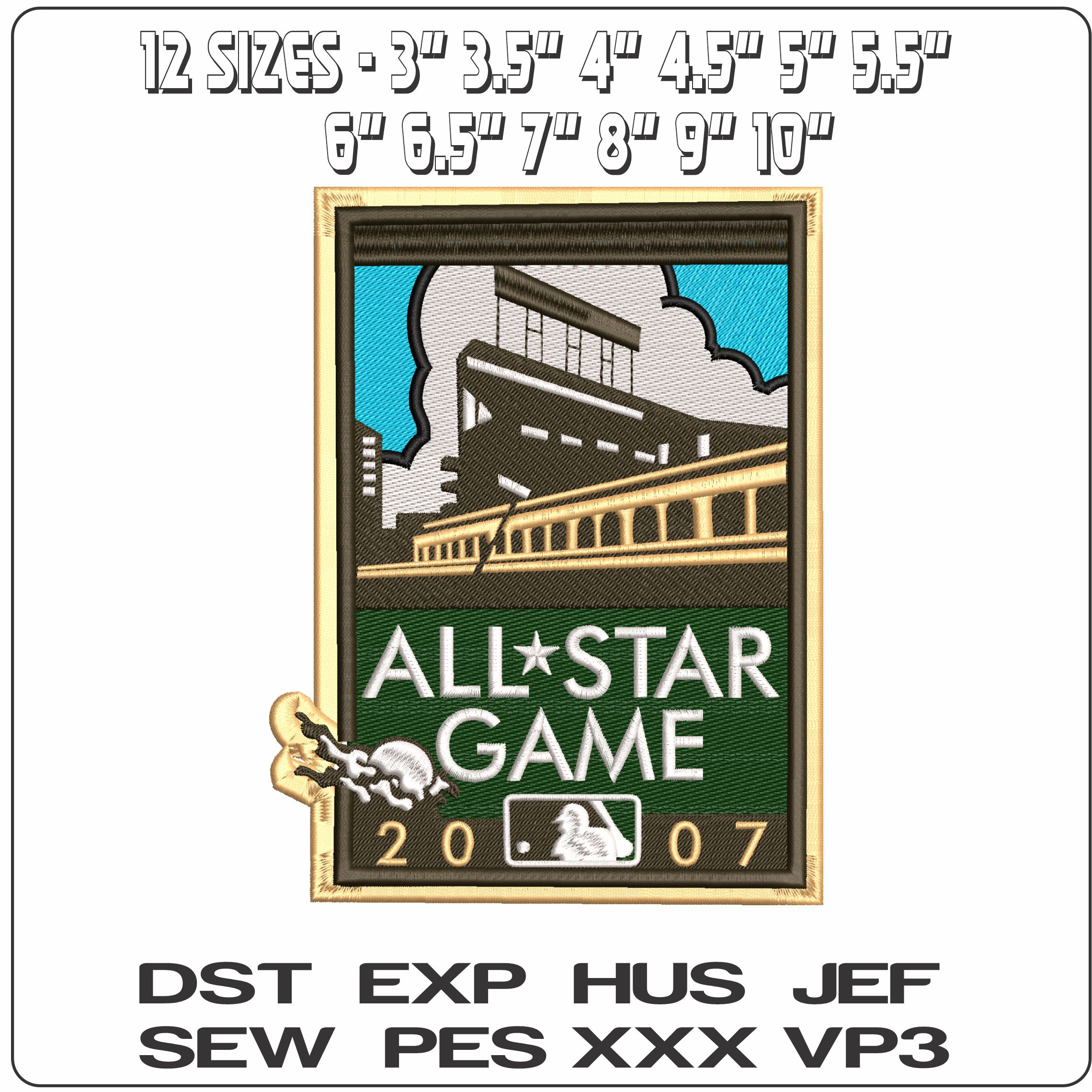 ALL STAR GAME 2007   - Elegant embroidery design file - instant download — view 2
