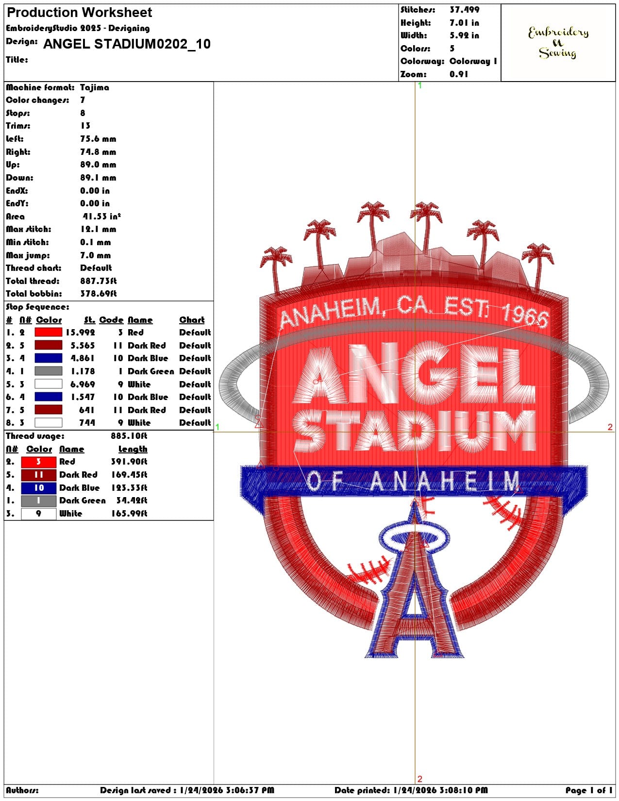 ANGEL STADIUM0202   - Elegant embroidery design file - instant download — view 3