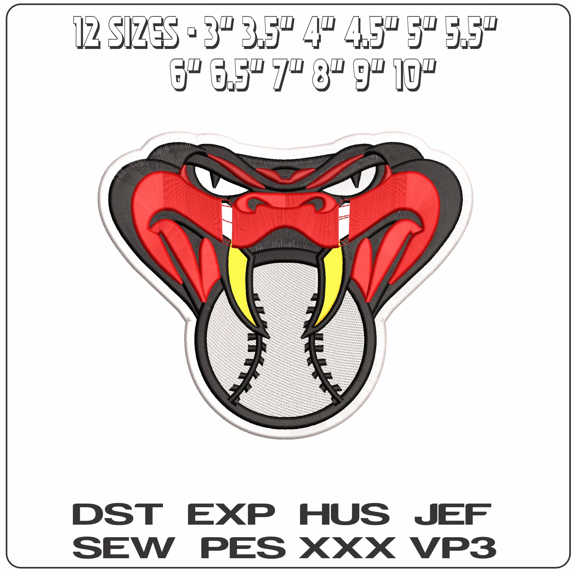 Arizona Diamondback Baseball MLB   - Elegant embroidery design file - instant download — view 2