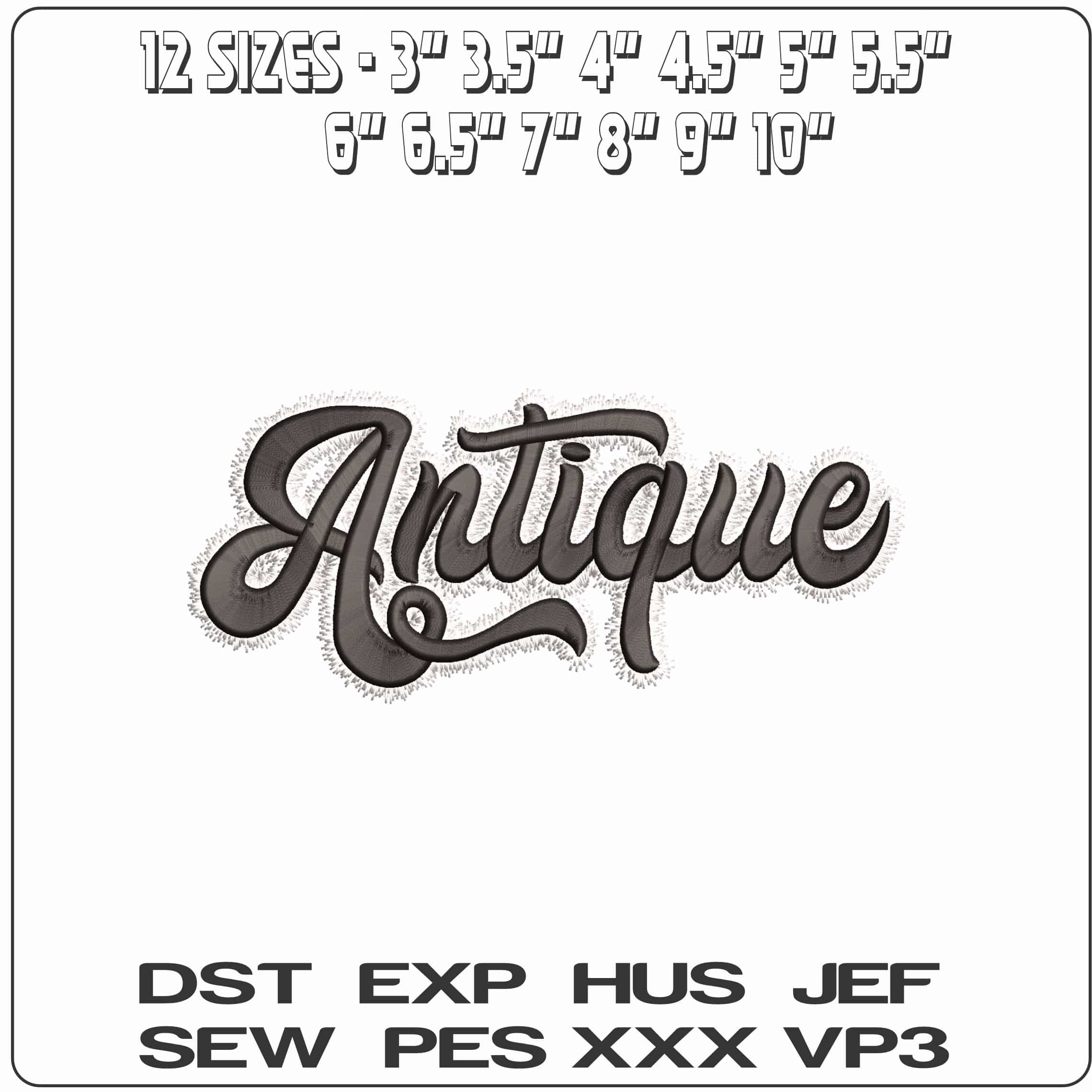 Antique design Brand   - Elegant embroidery design file - instant download — view 2