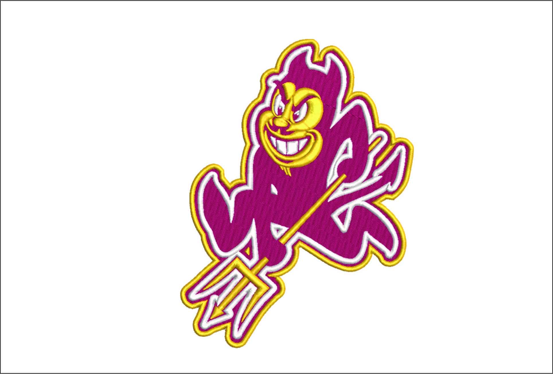 Arizona Sun Devil 1980   - Elegant embroidery design file - instant download