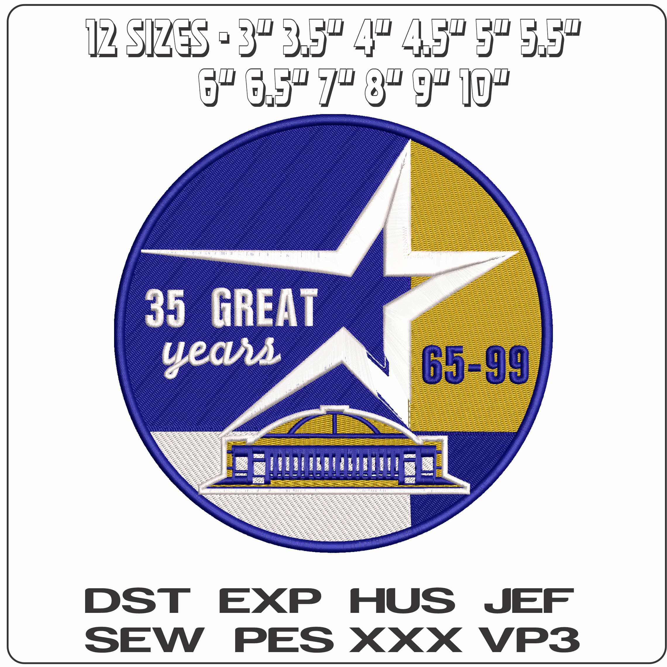 Astros 35   - Elegant embroidery design file - instant download — view 2