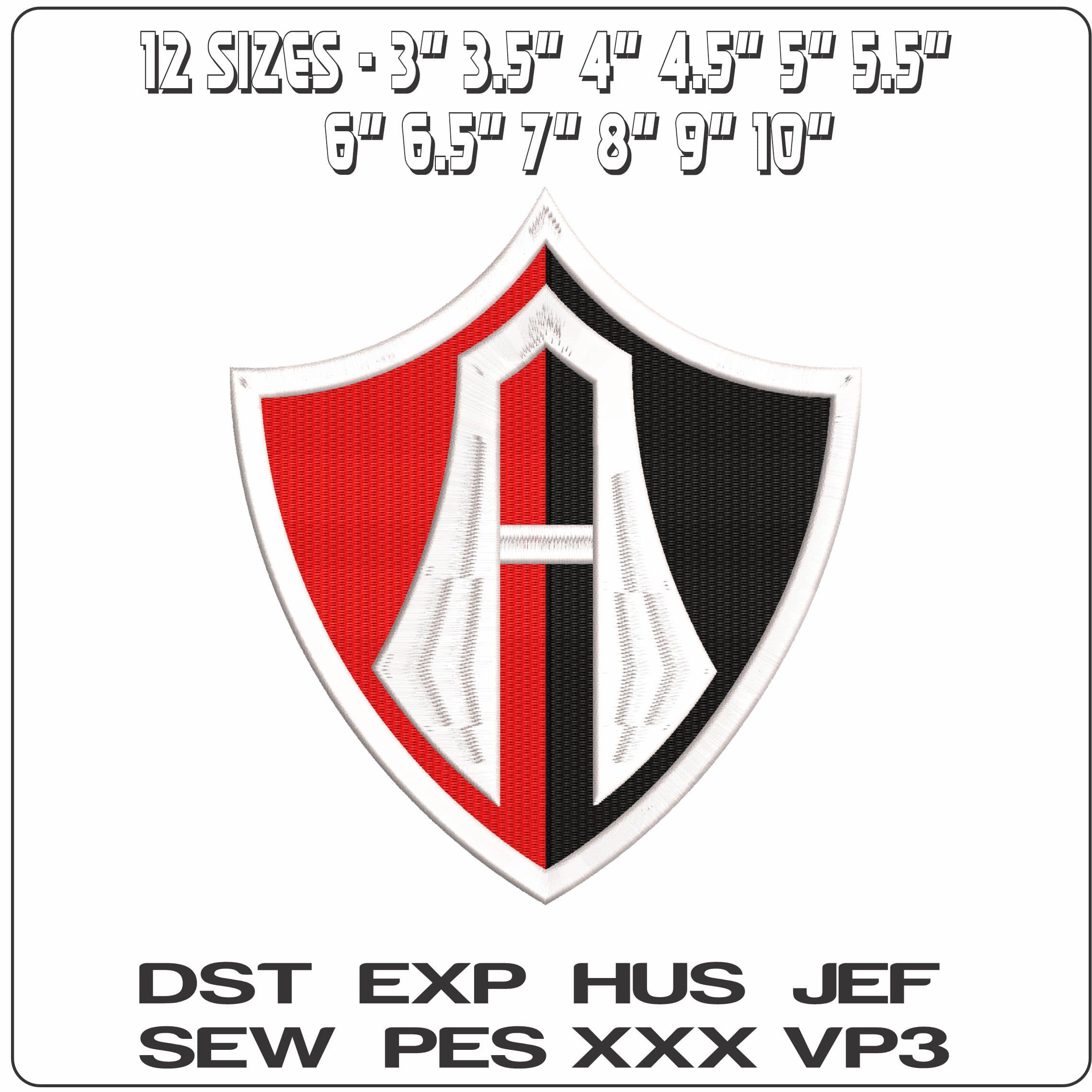 Atlas Football Club Mexico   - Elegant embroidery design file - instant download — view 2