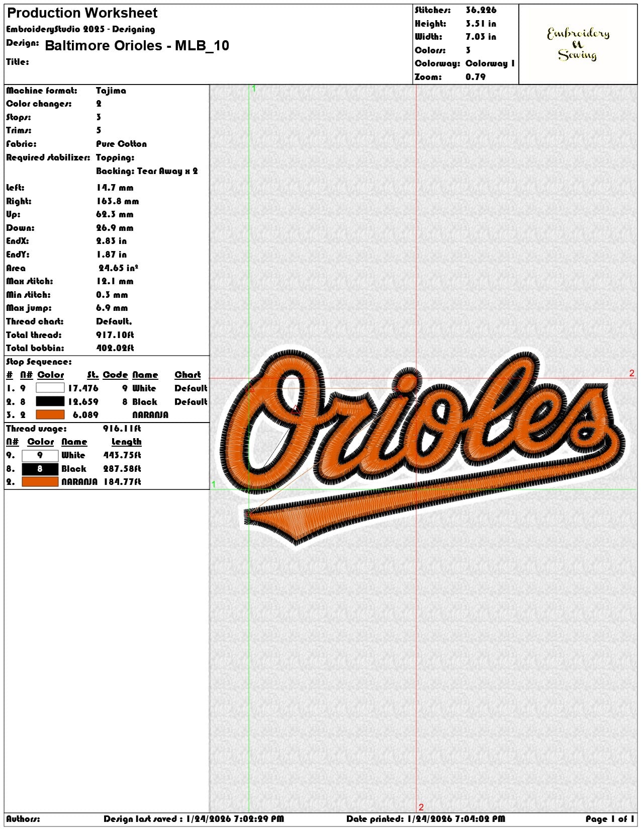 Baltimore Orioles MLB   - Elegant embroidery design file - instant download — view 3