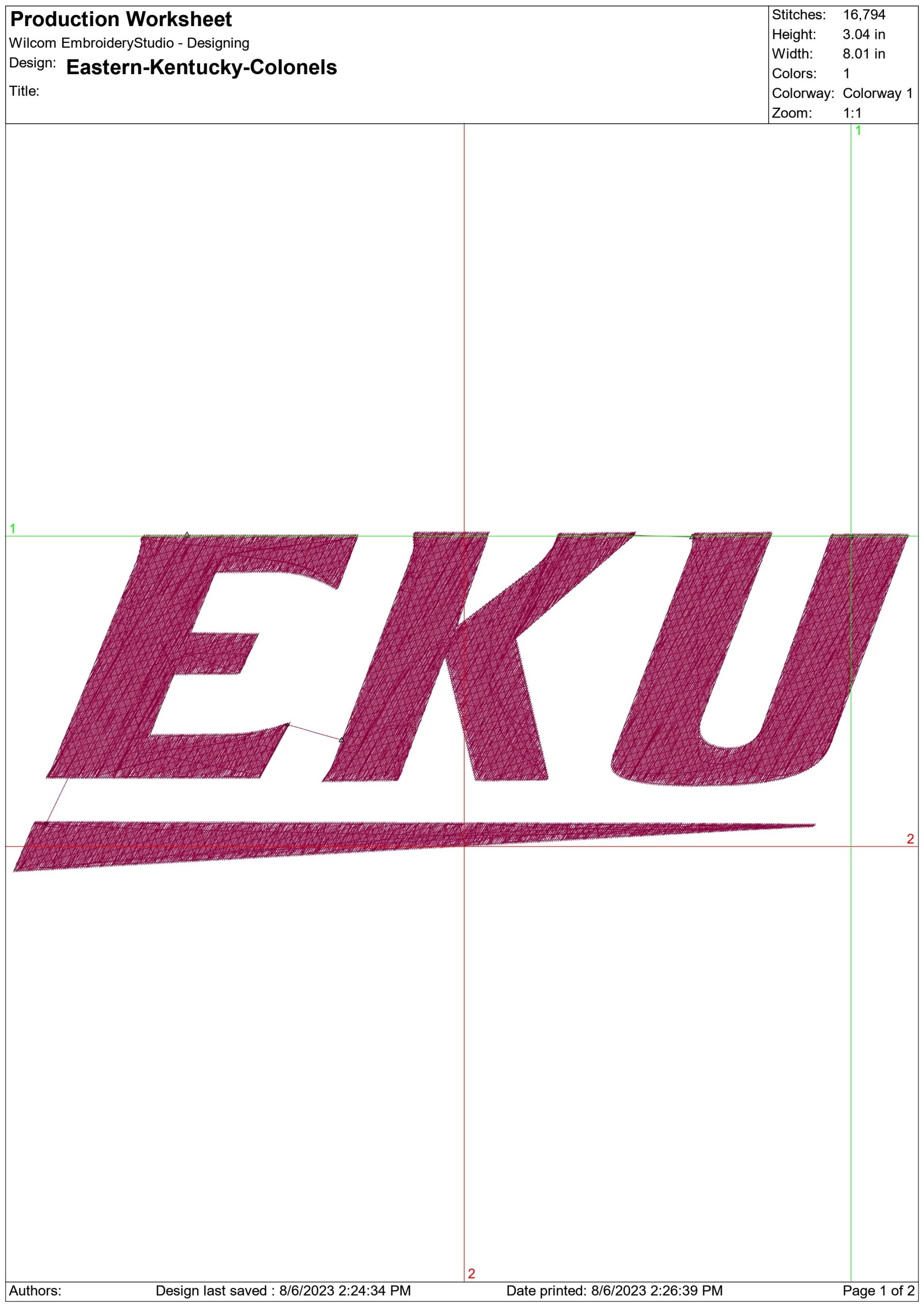 Eastern Kentucky Colonels embroidery design - Eastern Kentucky University EKU embroidery machine pattern embroidery file instant download — view 2
