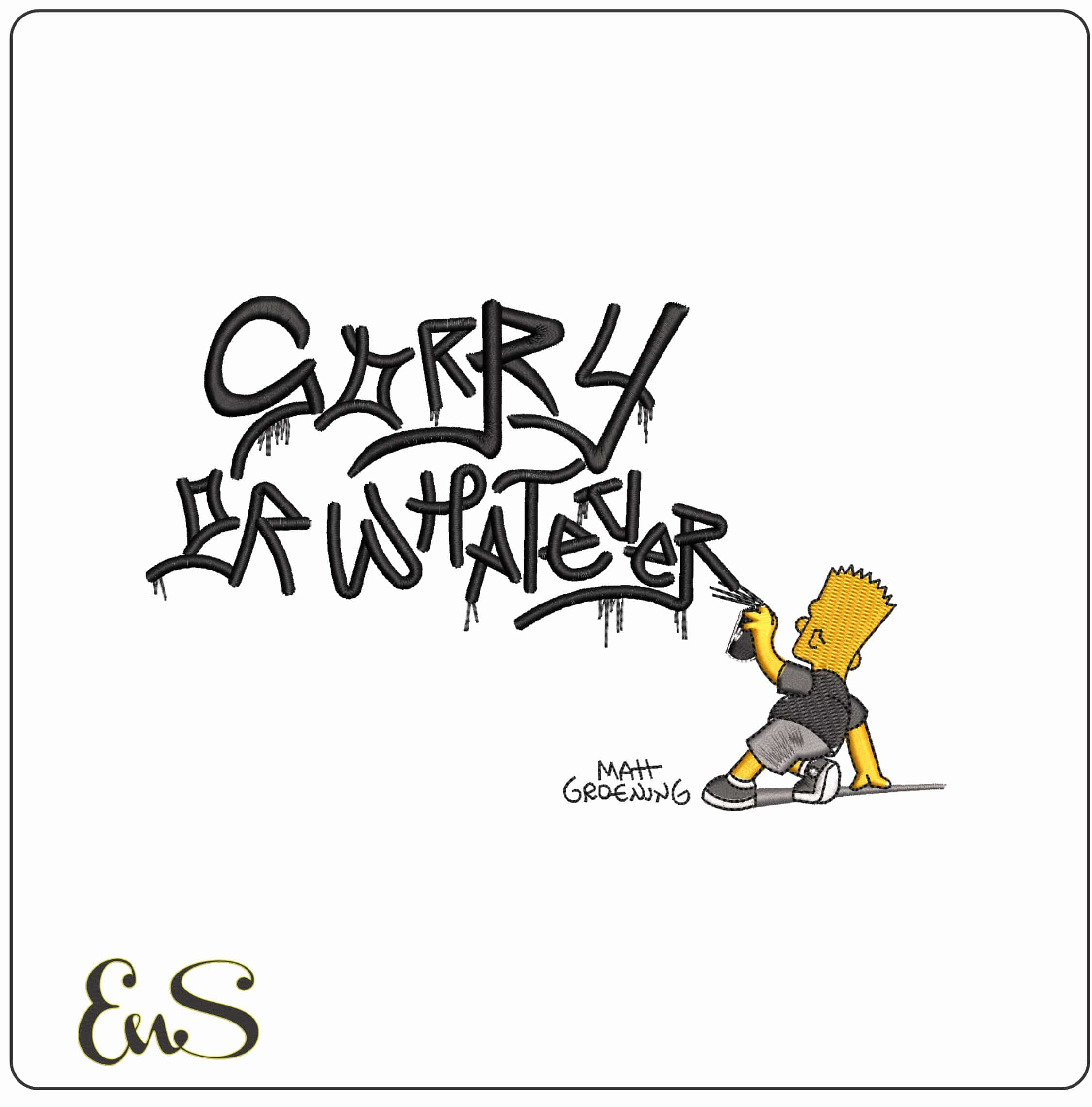 Bart Simpson Spray Sorry The Simspons   - Elegant embroidery design file - instant download