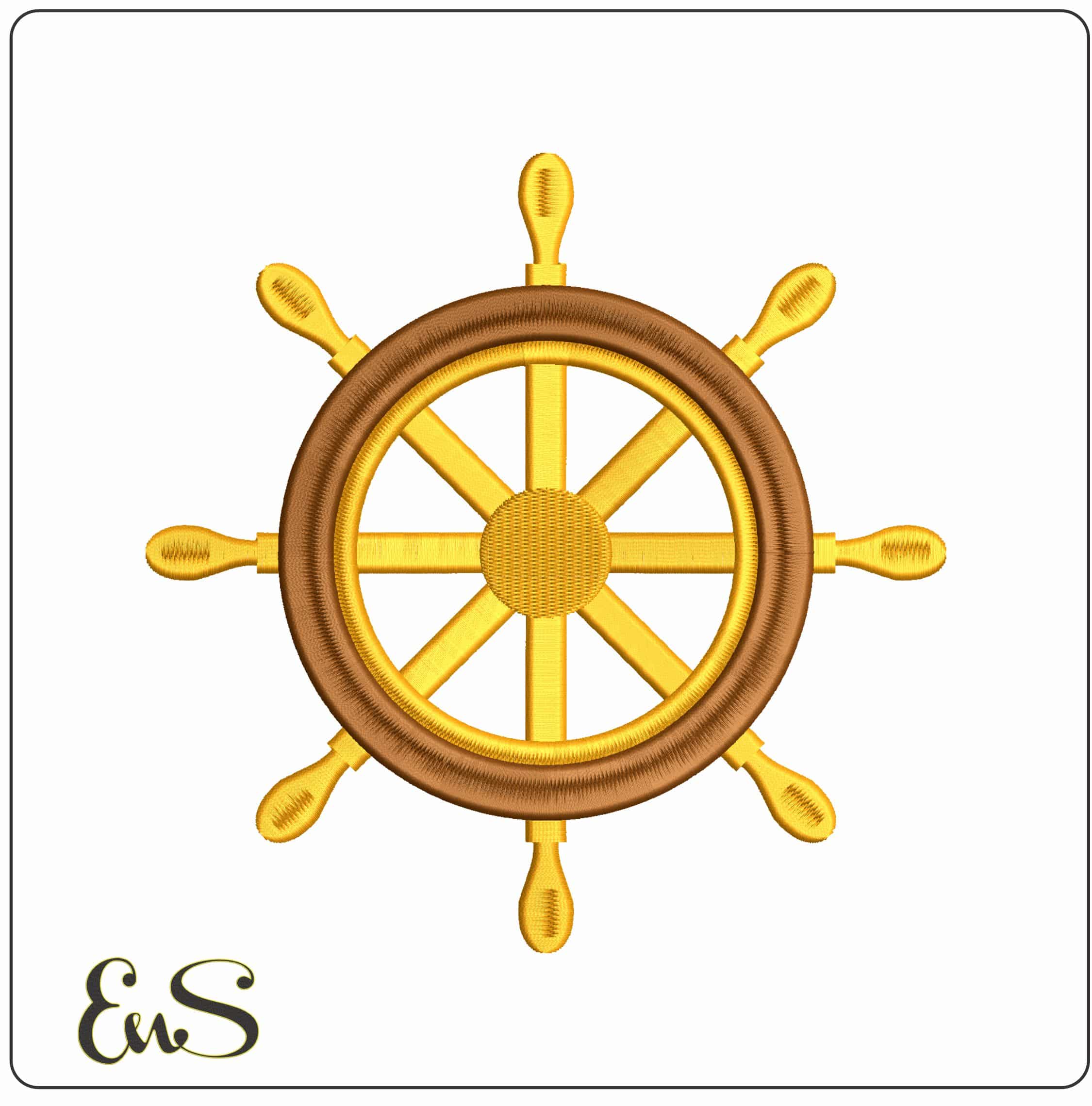 Basic Ships Helm   - Elegant embroidery design file - instant download