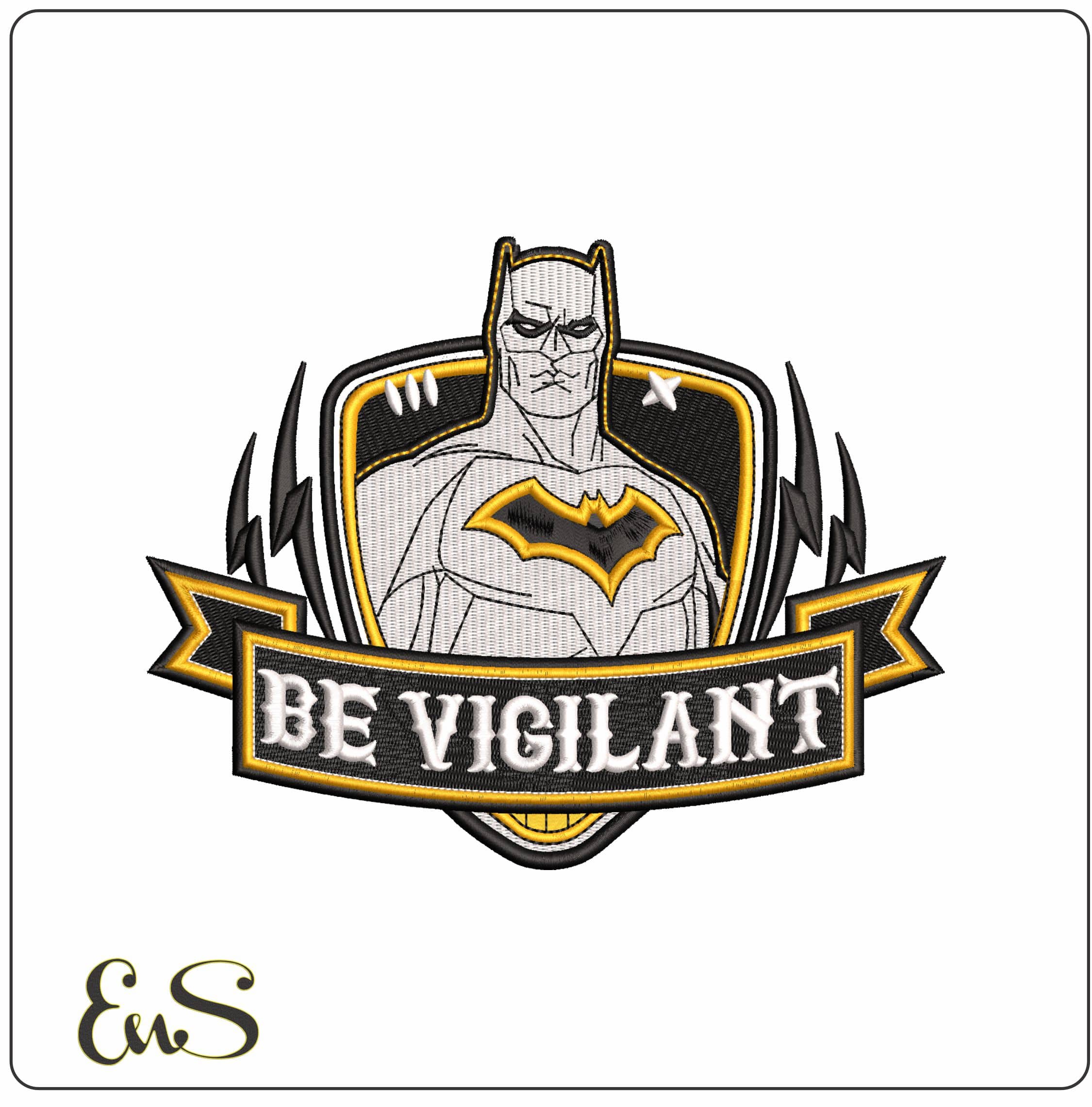 Batman Be Vigiant Logo DC Comics   - Elegant embroidery design file - instant download