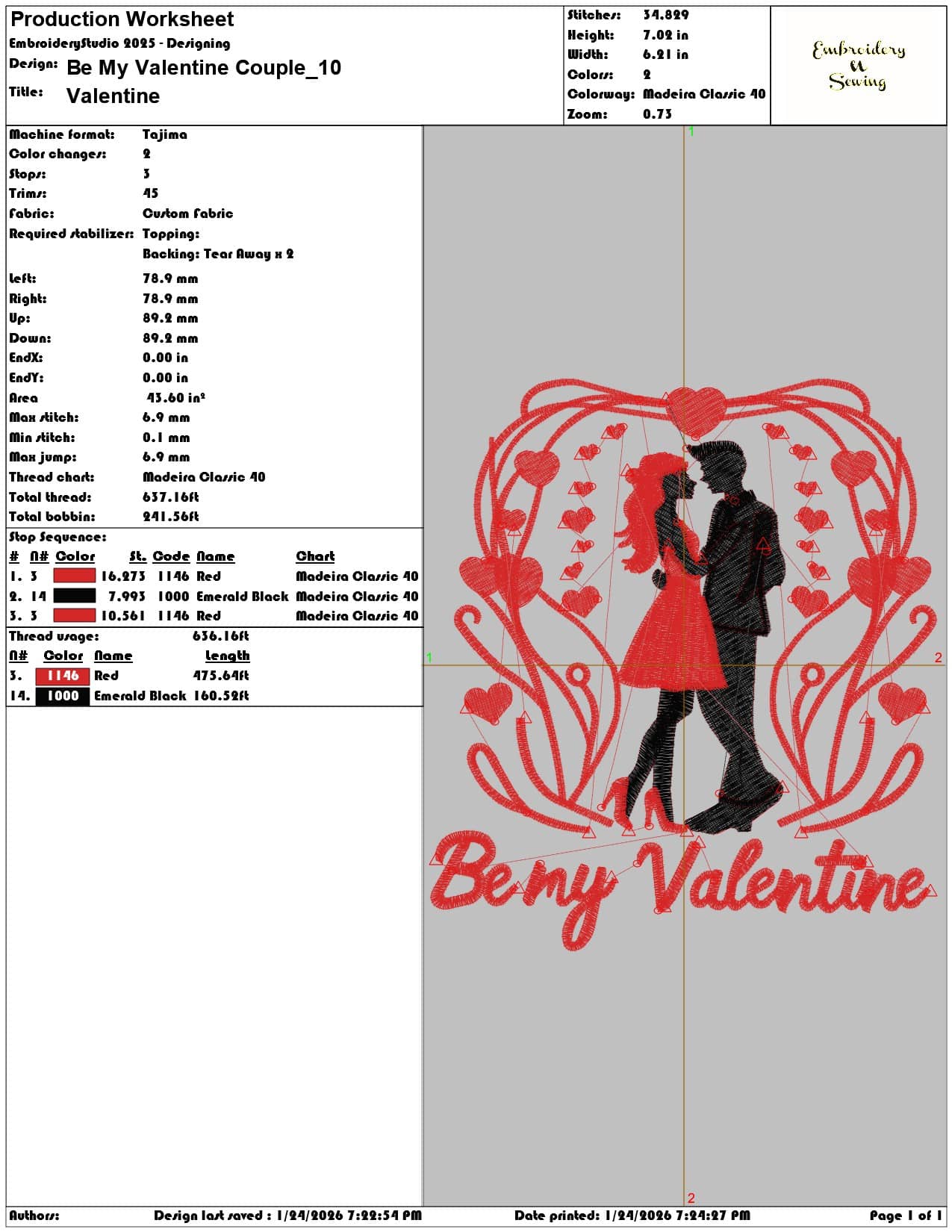 Be My Valentine Couple   - Elegant embroidery design file - instant download — view 3