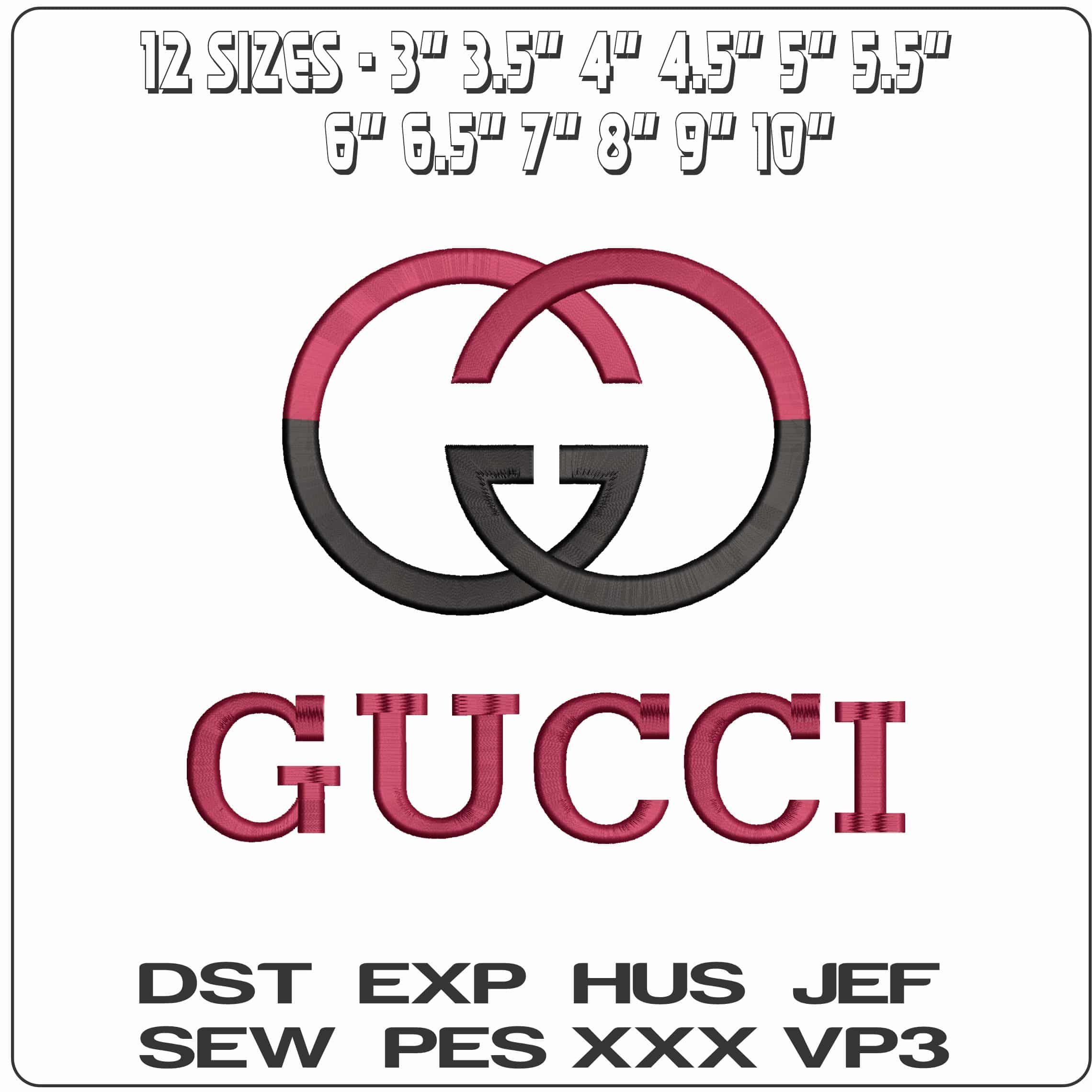 Black And Red GG Snake Color Gucci Logo    - Elegant embroidery design file - instant download — view 2