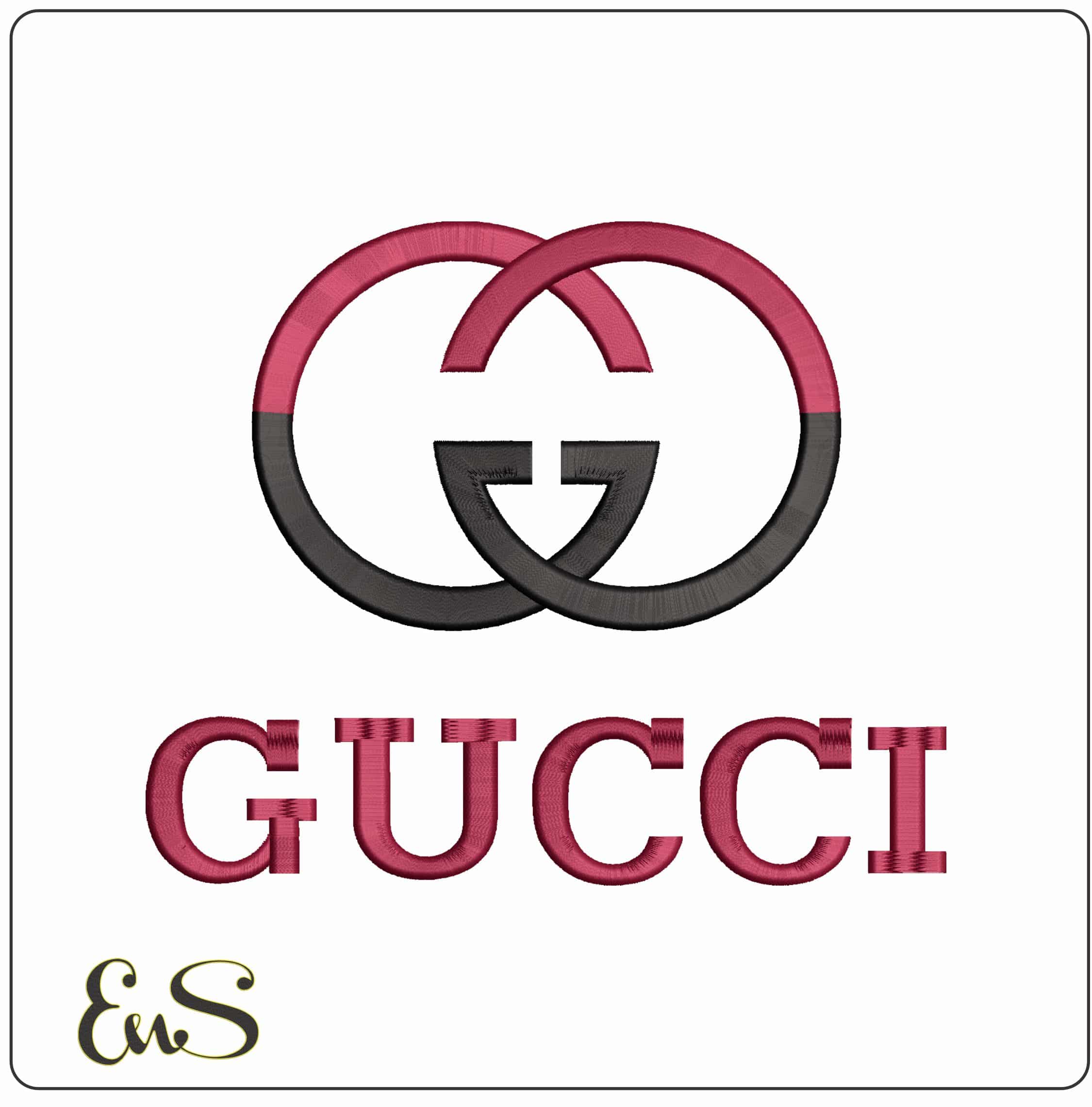 Black And Red GG Snake Color Gucci Logo    - Elegant embroidery design file - instant download