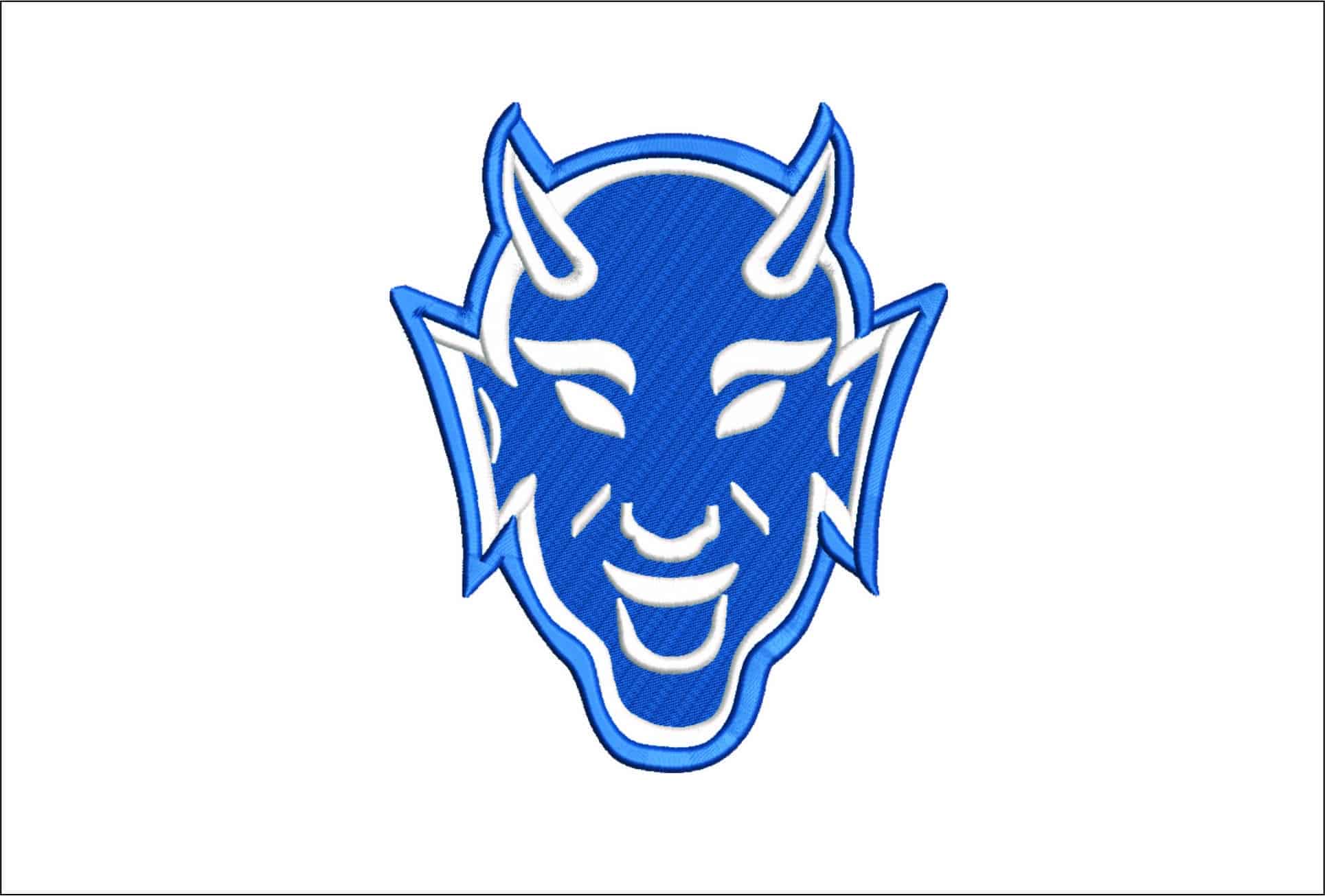 Blue Devils Mascot    - Elegant embroidery design file - instant download