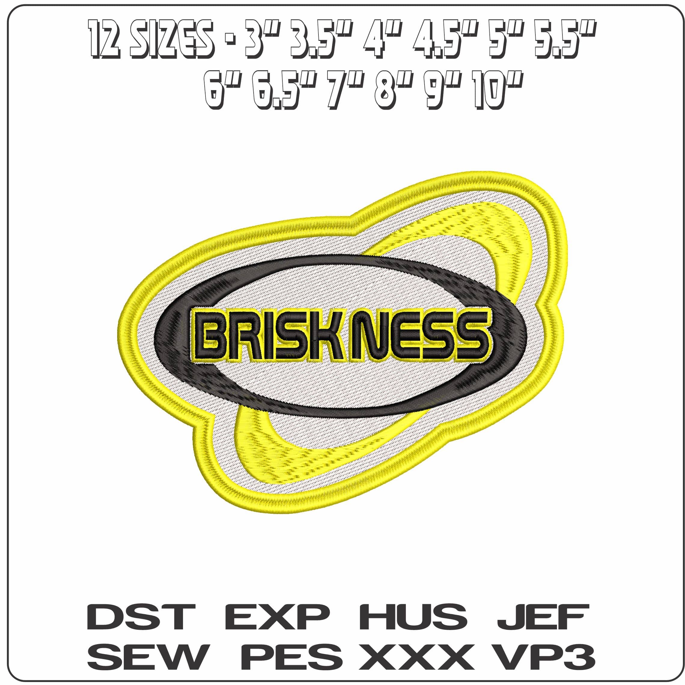 Briskmess Brand    - Elegant embroidery design file - instant download — view 2