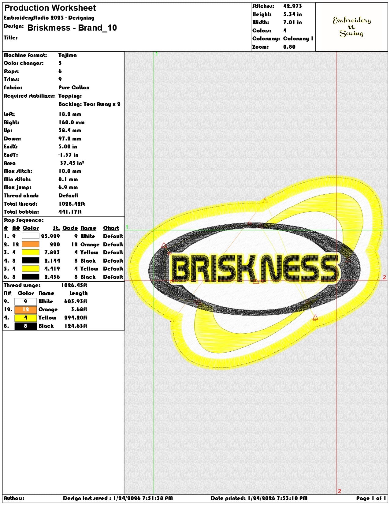 Briskmess Brand    - Elegant embroidery design file - instant download — view 3