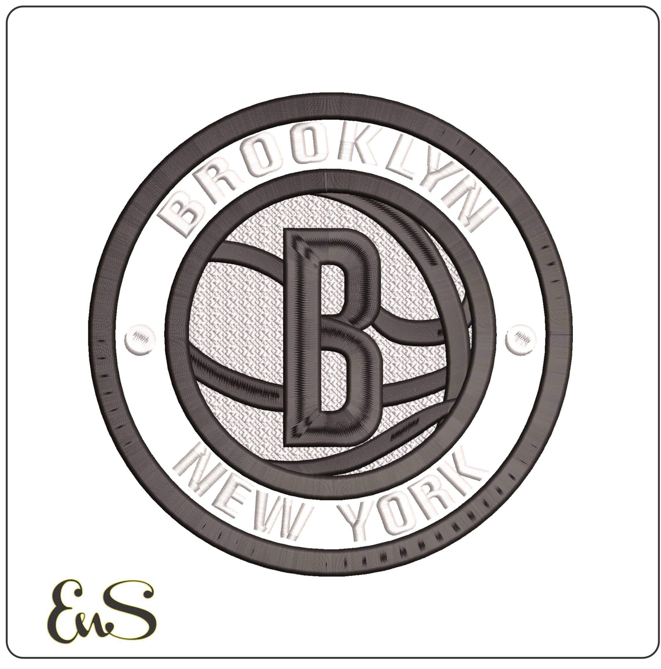 Brooklyn Nets New York NBA   - Elegant embroidery design file - instant download