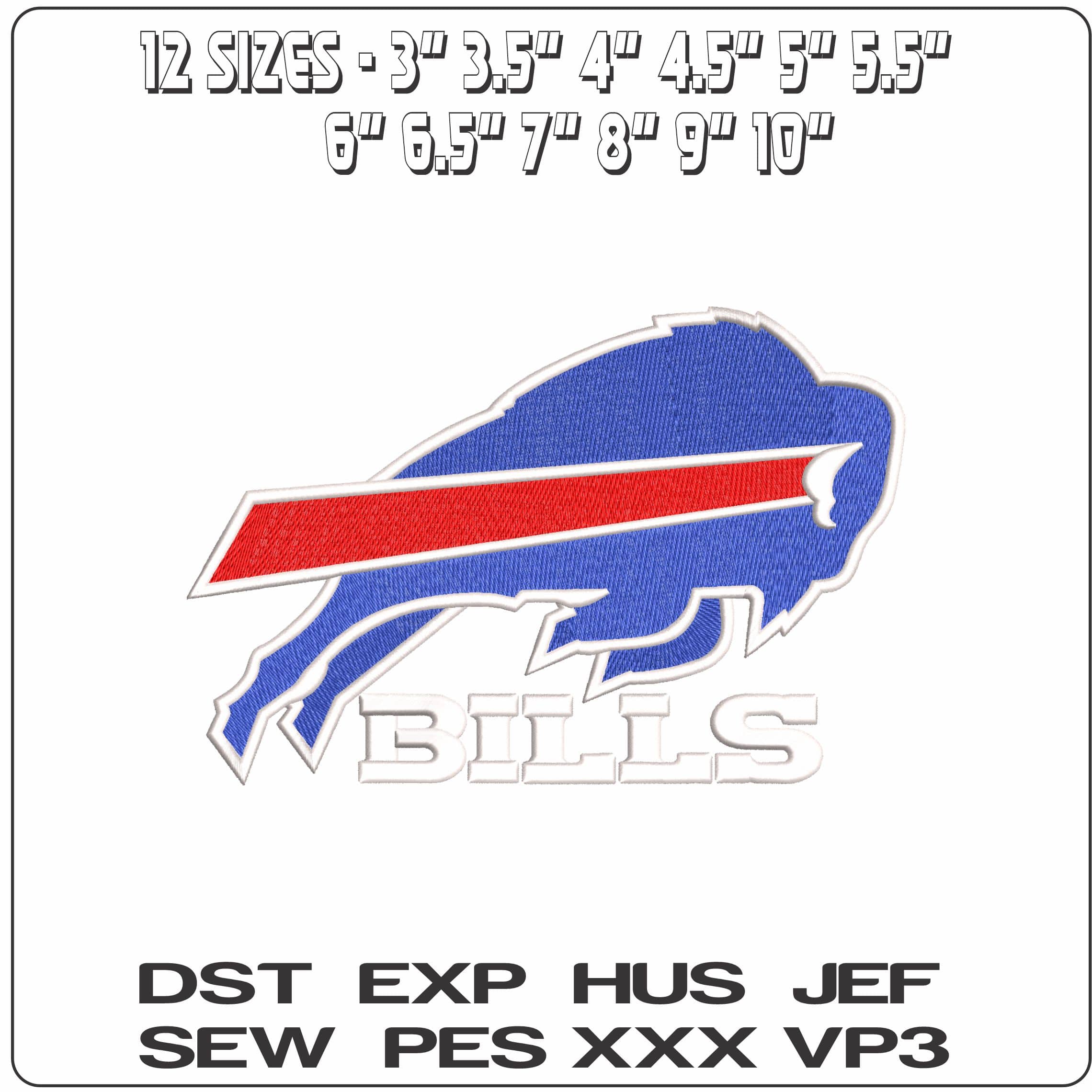 Buffalo Bills with Name NFL   - Elegant embroidery design file - instant download — view 2