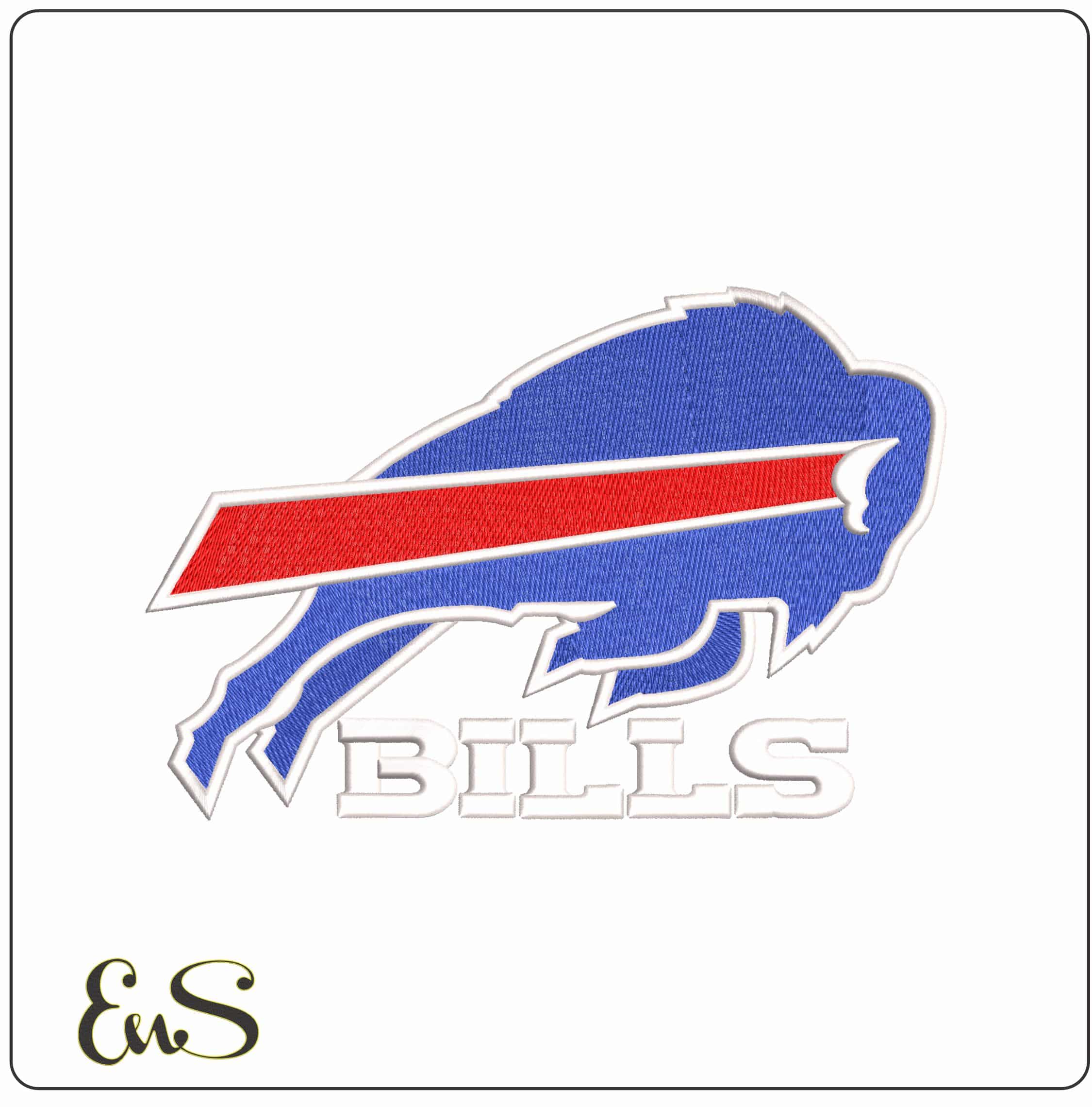 Buffalo Bills with Name NFL   - Elegant embroidery design file - instant download