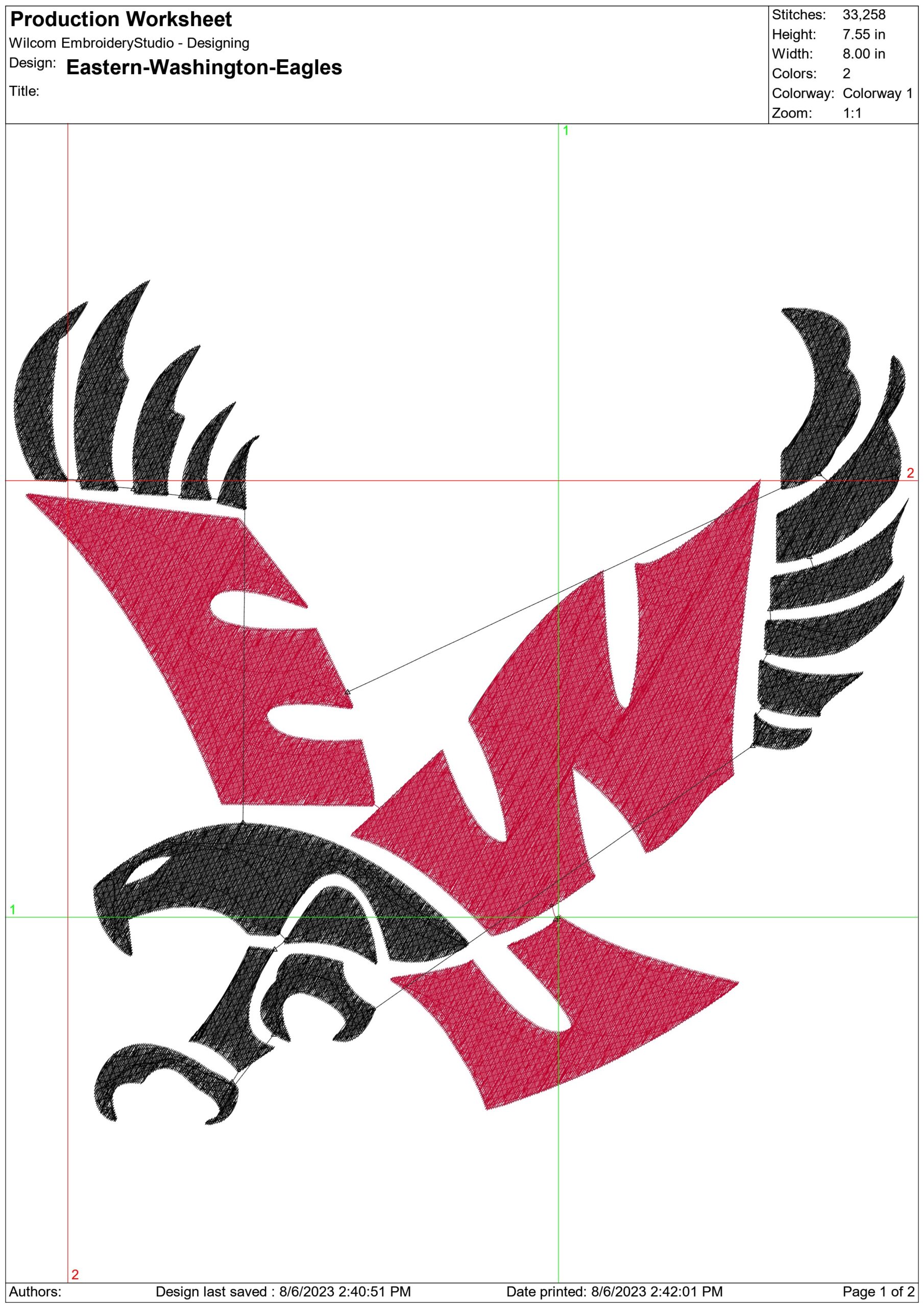 Eastern Washington Eagles embroidery design, Eastern Washington University embroidery machine pattern embroidery file instant download — view 2