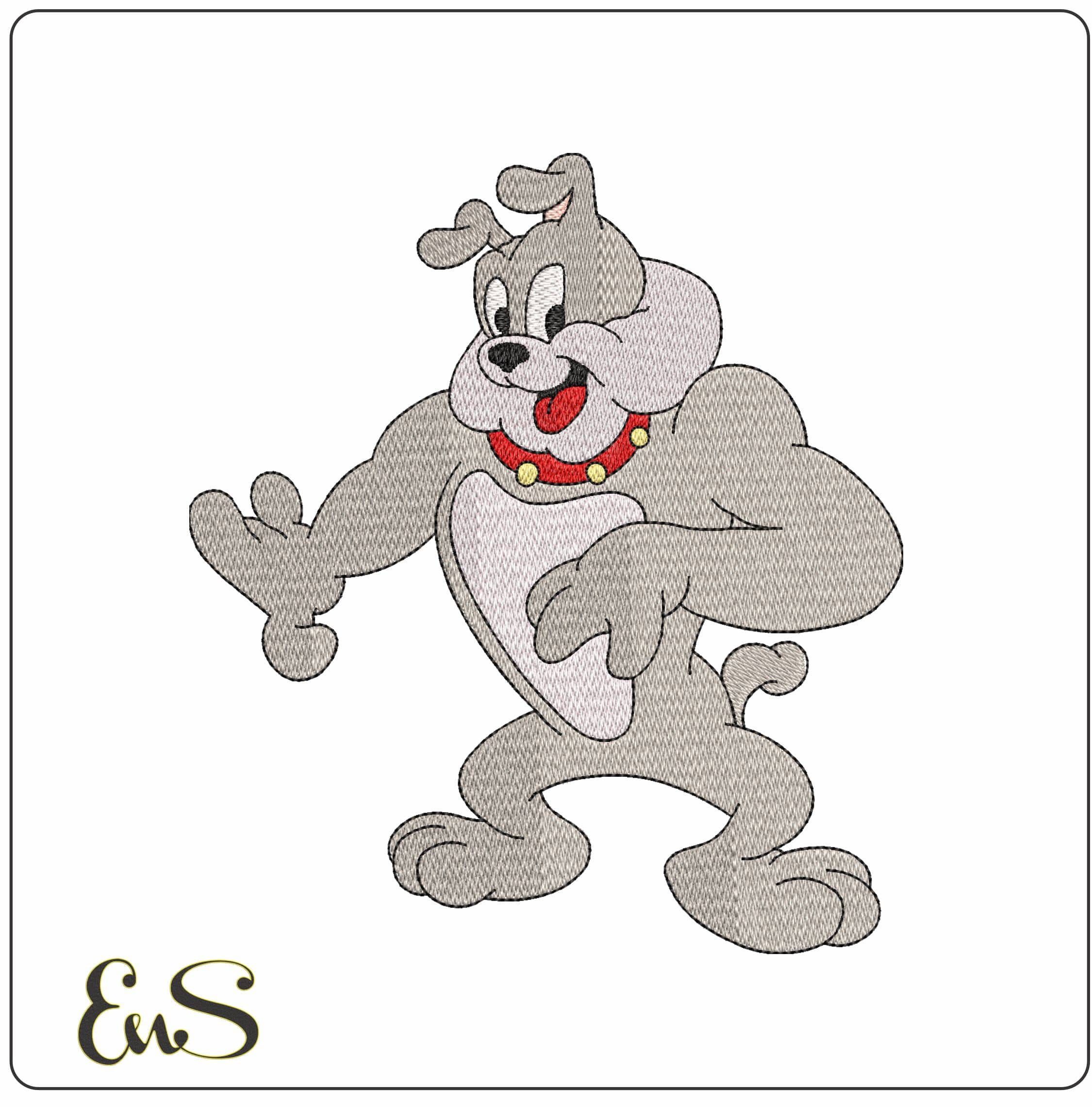 Butch Dog Tom and Jerry  - Elegant embroidery design file - instant download