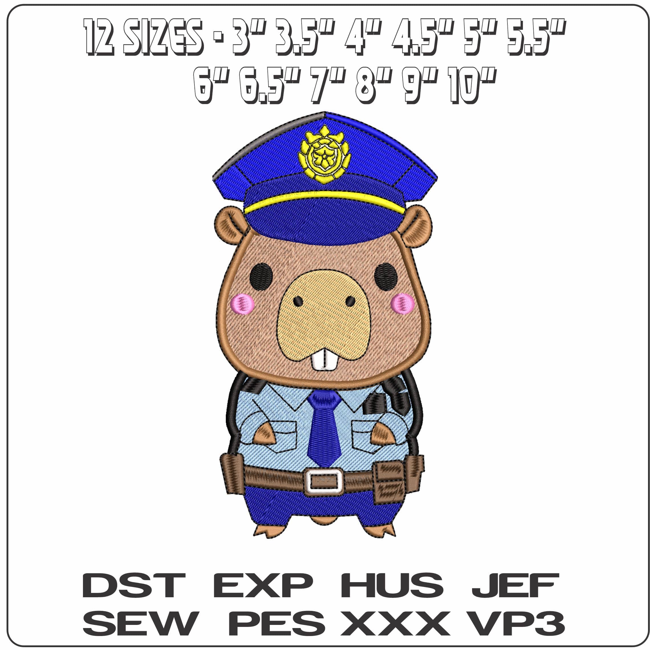 Capi Police  - Elegant embroidery design file - instant download — view 2