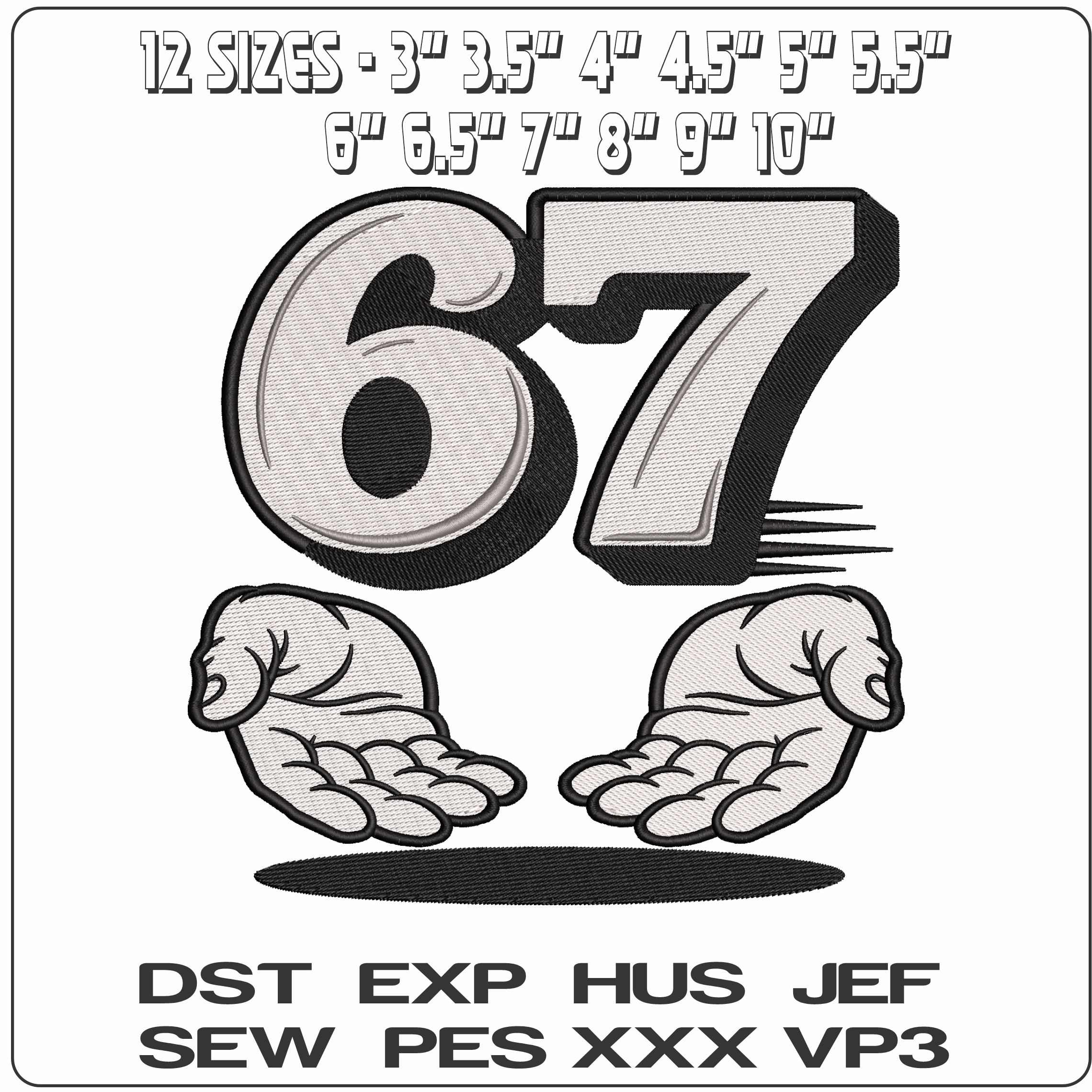 67 detailed Hands  - Elegant embroidery design file - instant download — view 2
