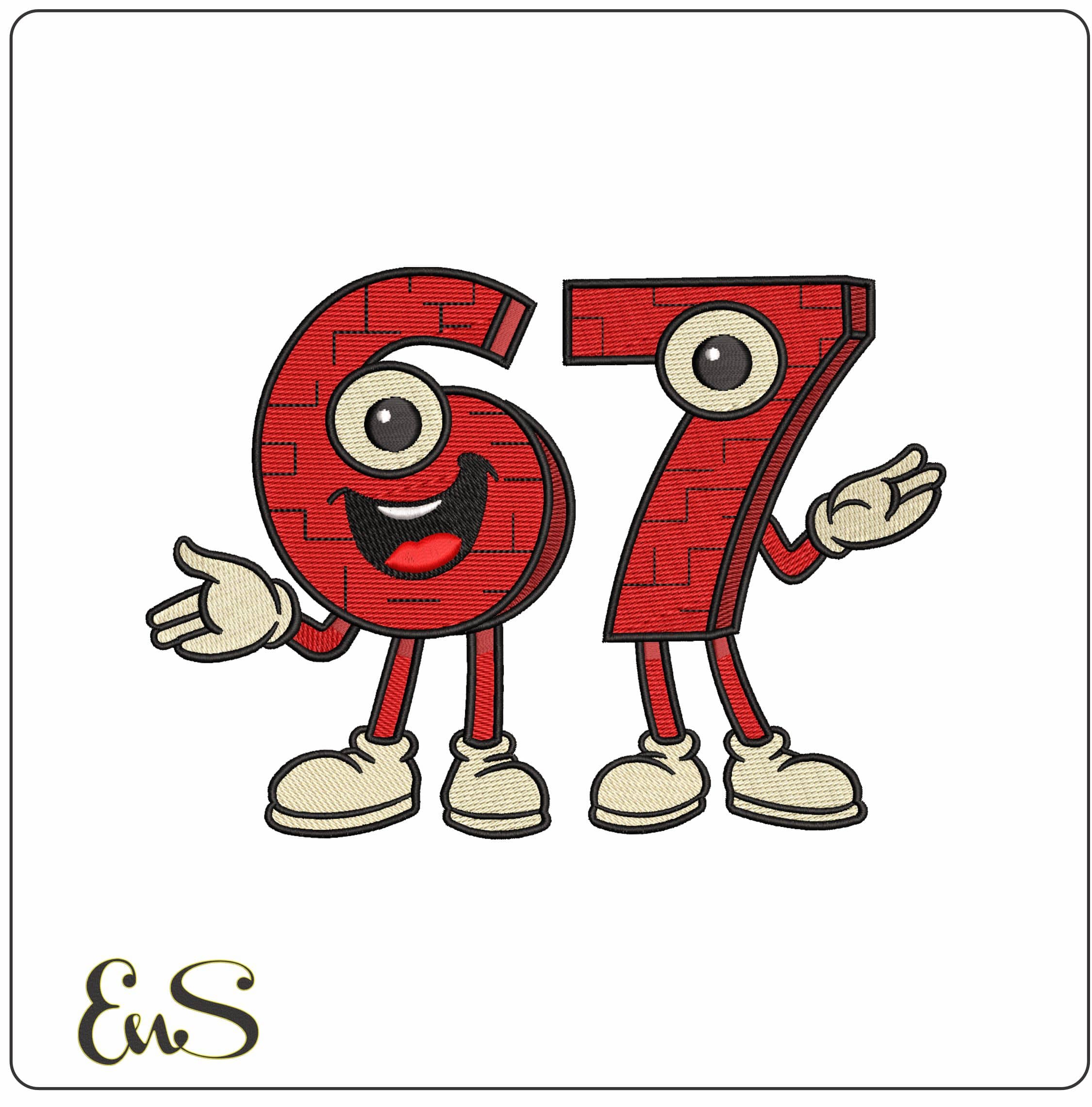 67 face bricks  - Elegant embroidery design file - instant download