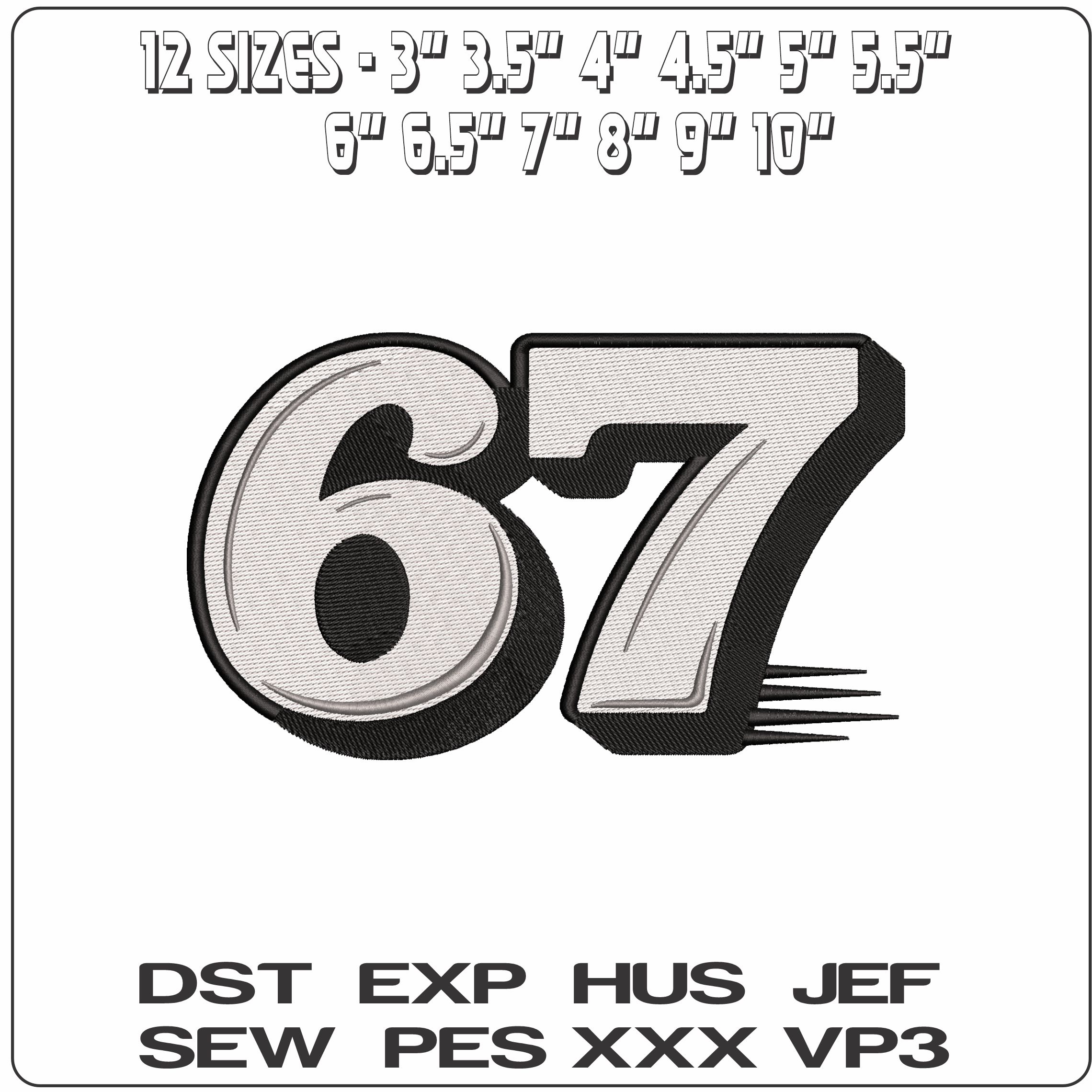 67 Fast  - Elegant embroidery design file - instant download — view 2