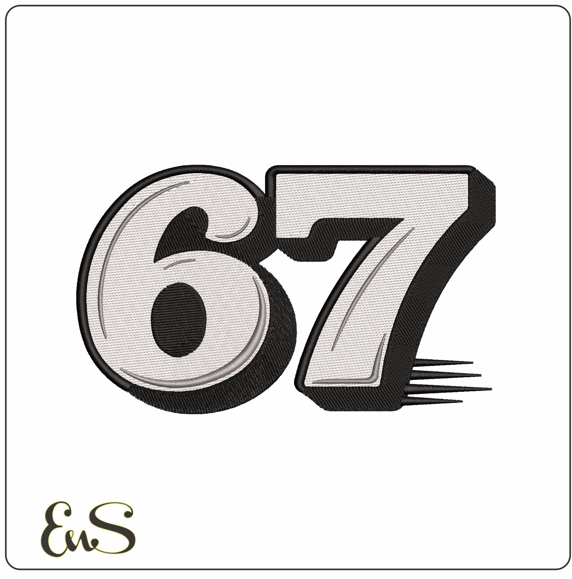 67 Fast  - Elegant embroidery design file - instant download