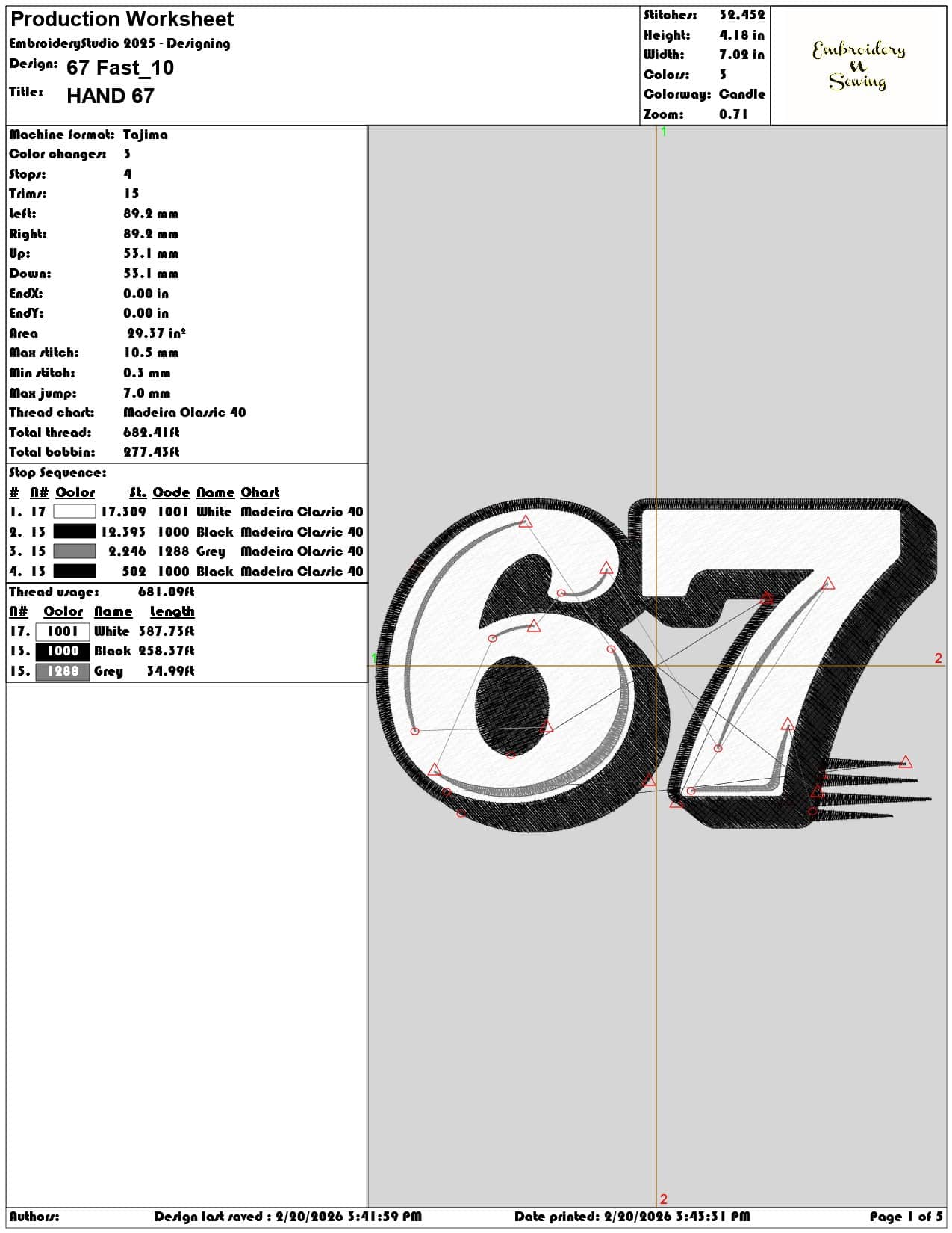 67 Fast  - Elegant embroidery design file - instant download — view 3