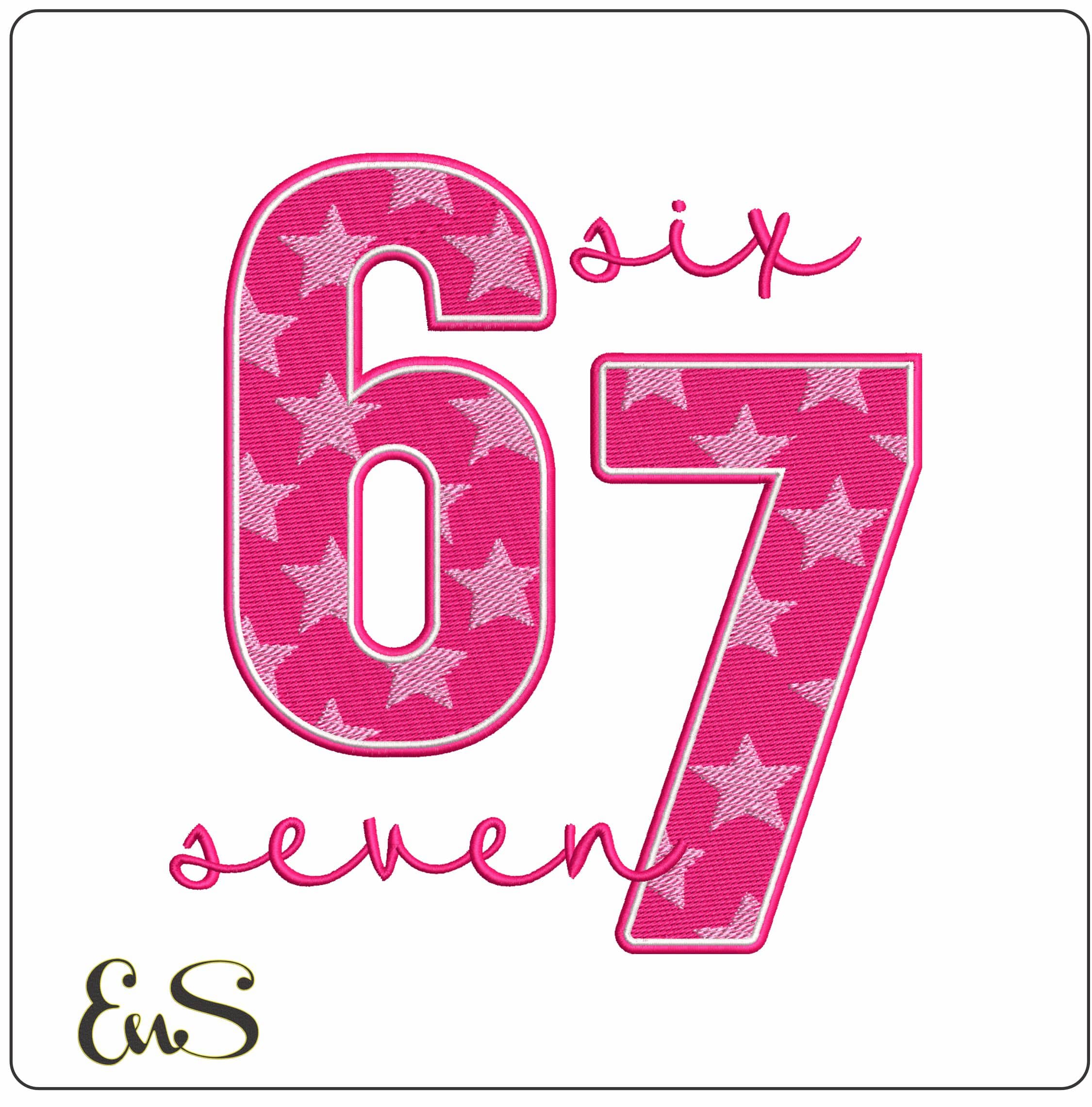 67 Pink Stars  - Elegant embroidery design file - instant download