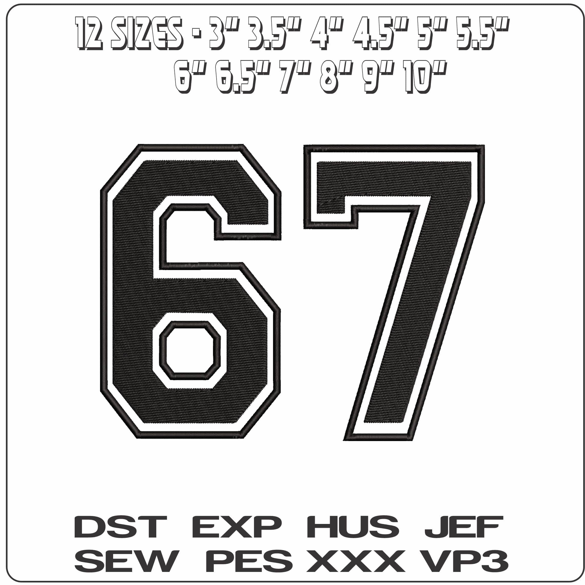 67 Varsity  - Elegant embroidery design file - instant download — view 2
