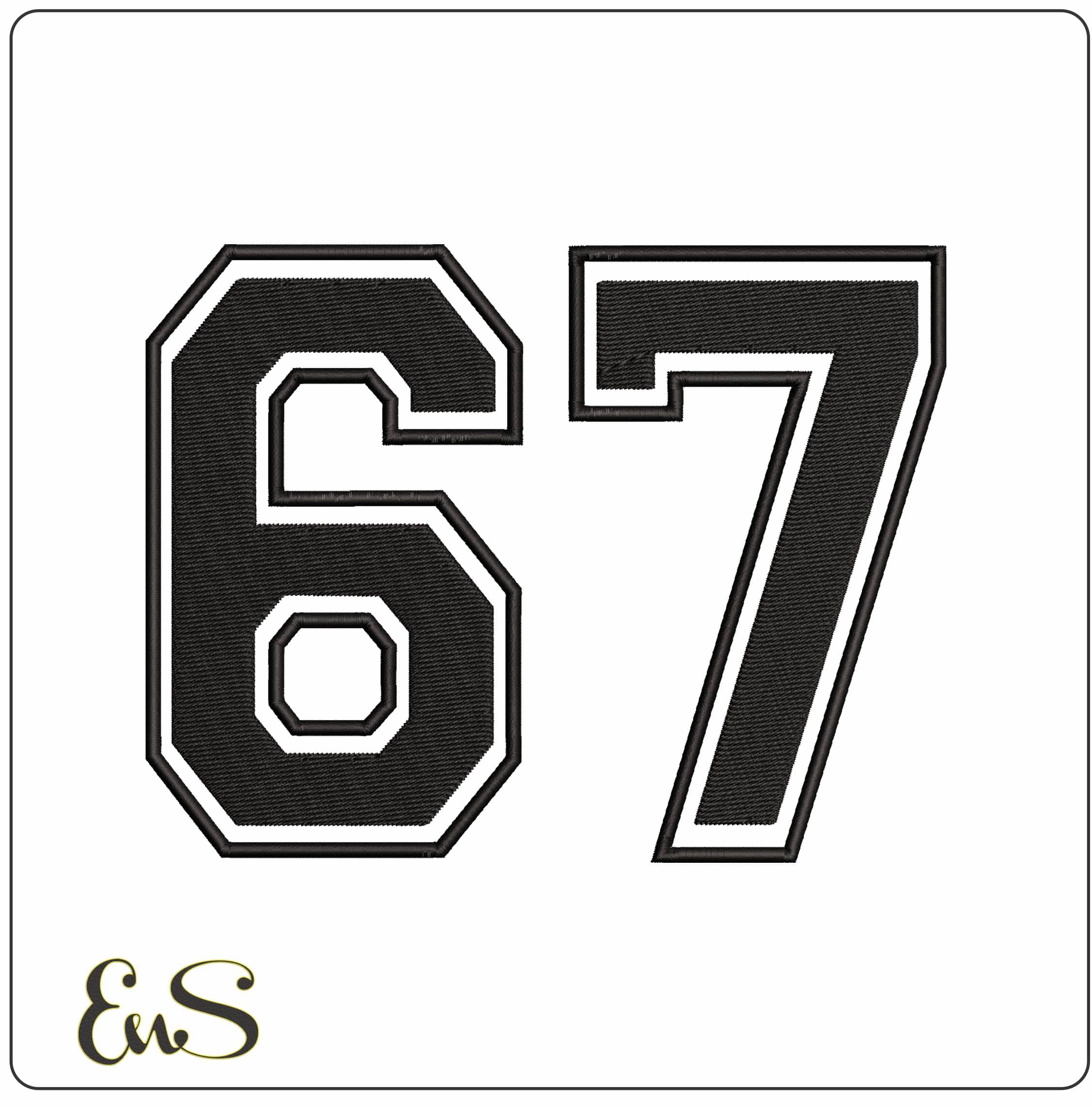 67 Varsity  - Elegant embroidery design file - instant download