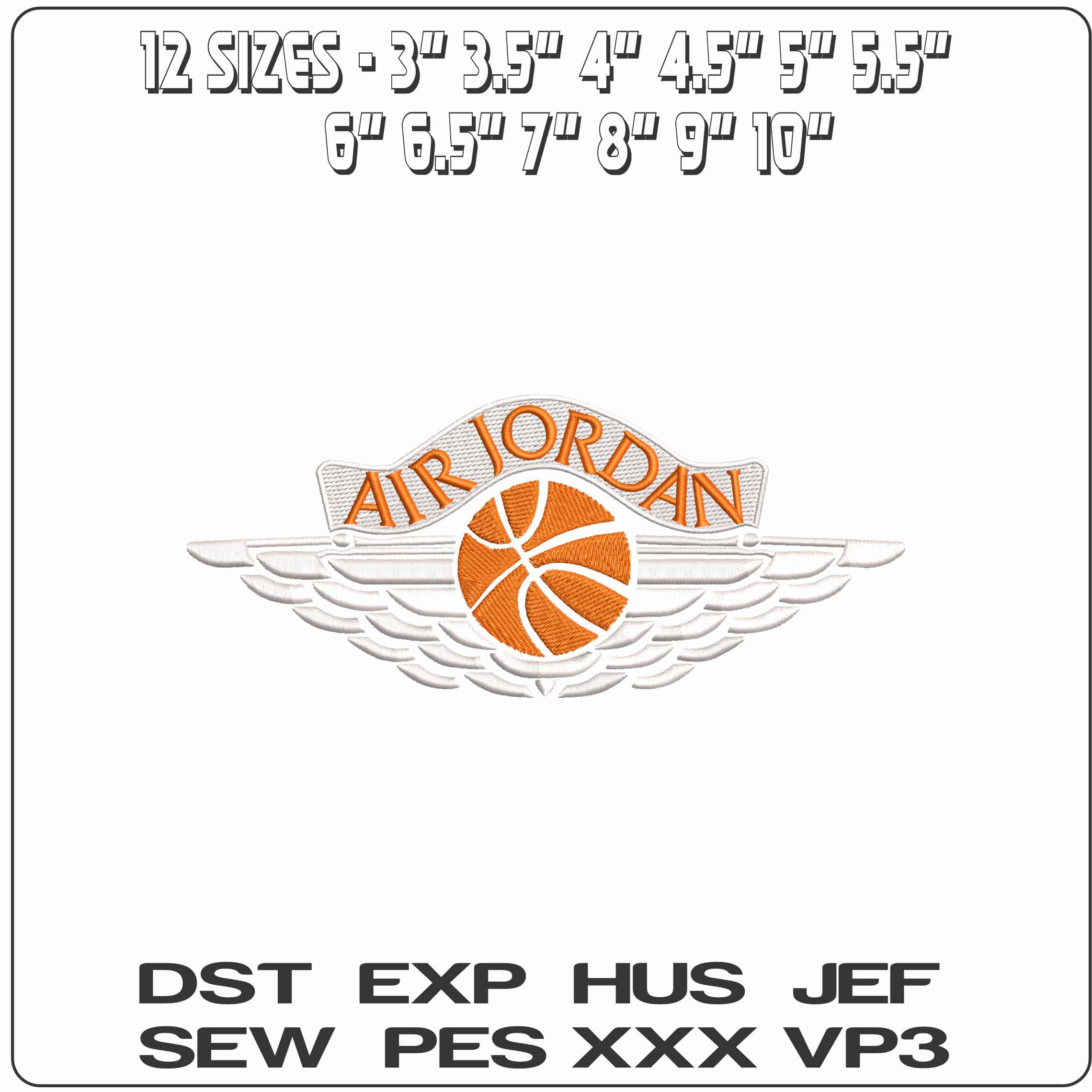 Air Jordan  - Elegant embroidery design file - instant download — view 2
