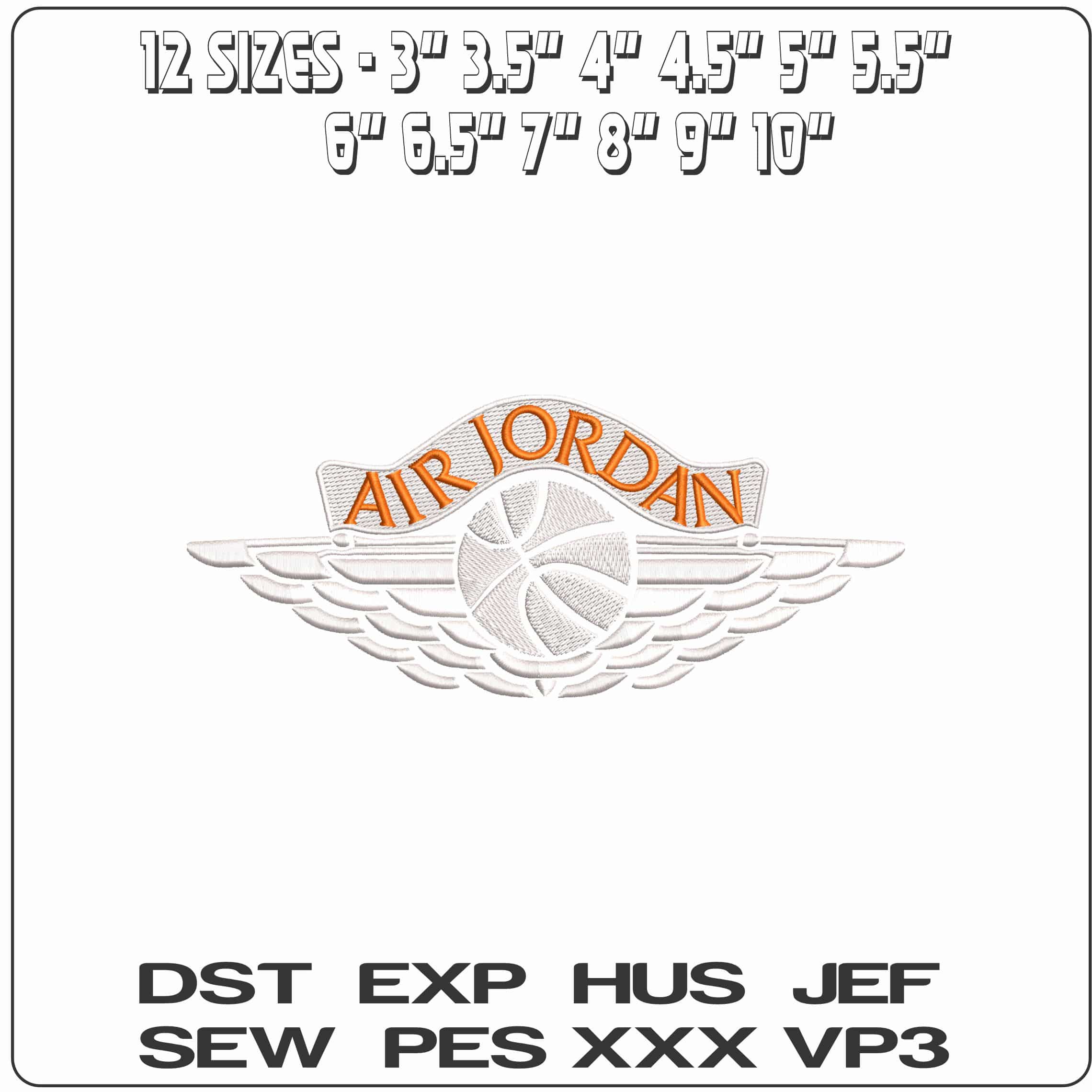 Air Jordan Logo  - Elegant embroidery design file - instant download — view 2