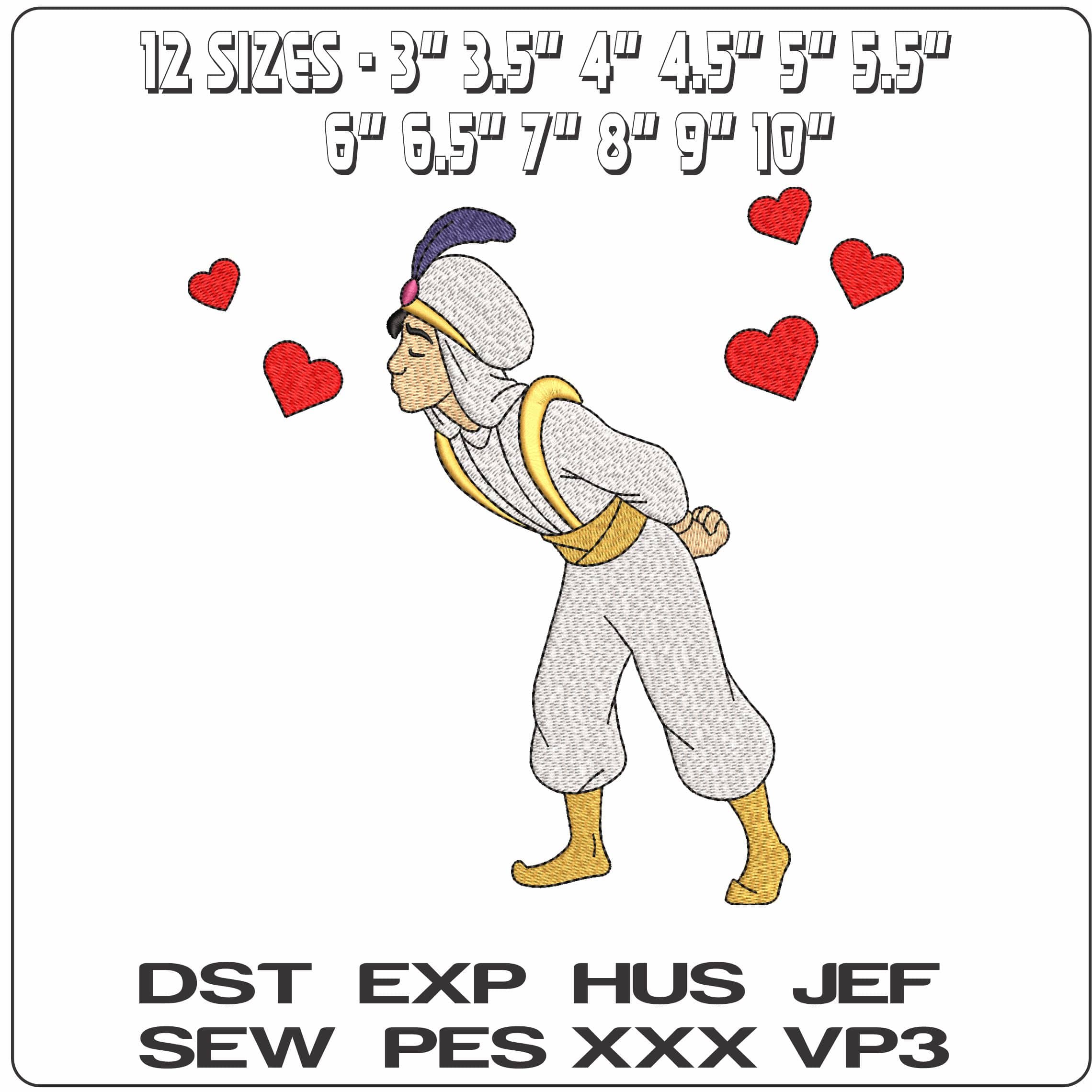 Aladin Kiss  - Elegant embroidery design file - instant download — view 2