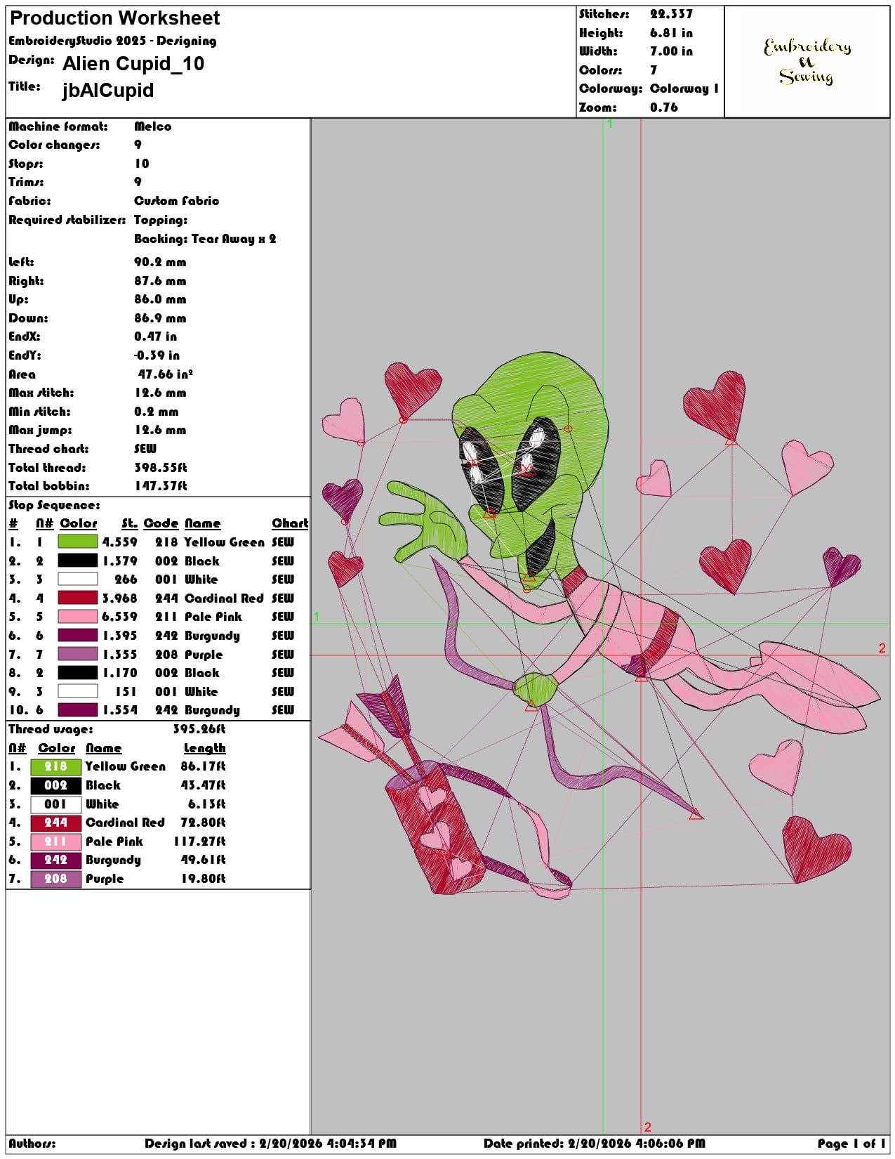Alien Cupid  - Elegant embroidery design file - instant download — view 3
