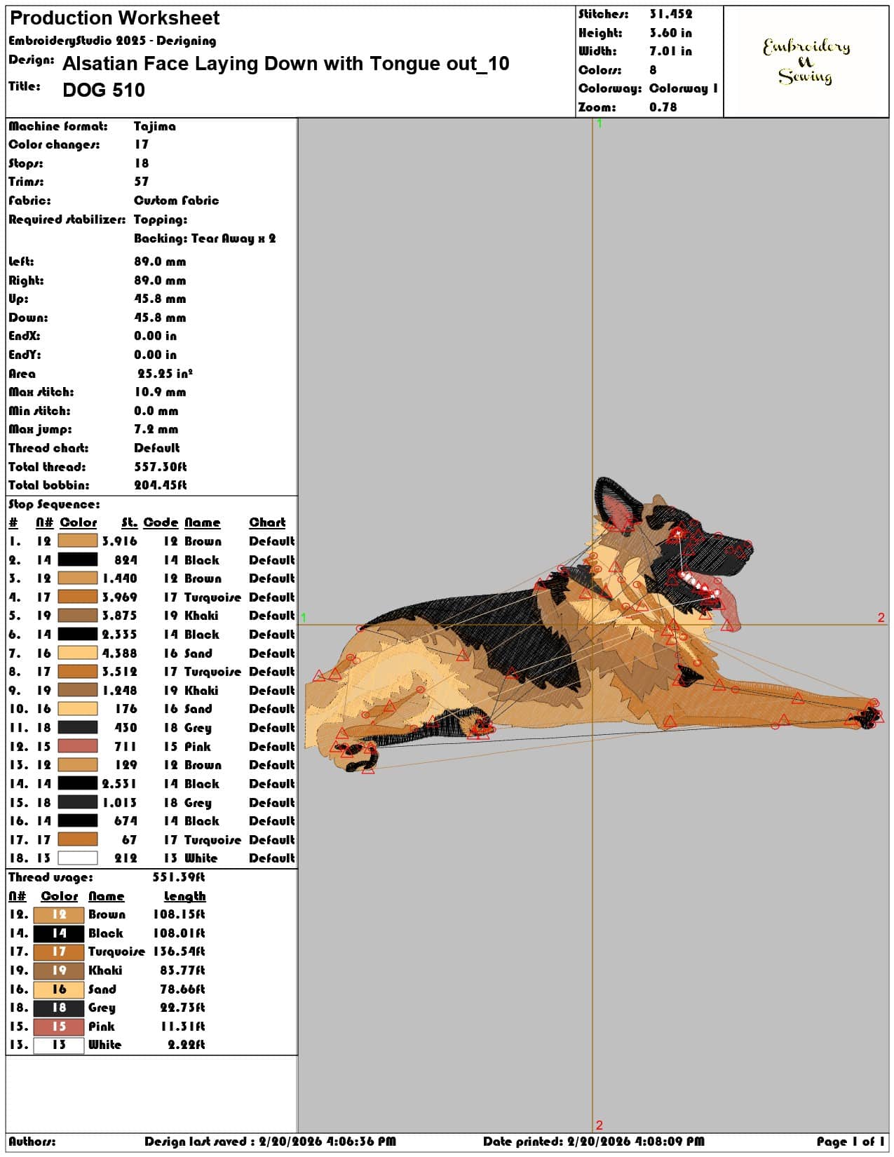 Alsatian Face Laying Down with Tongue out  - Elegant embroidery design file - instant download — view 3